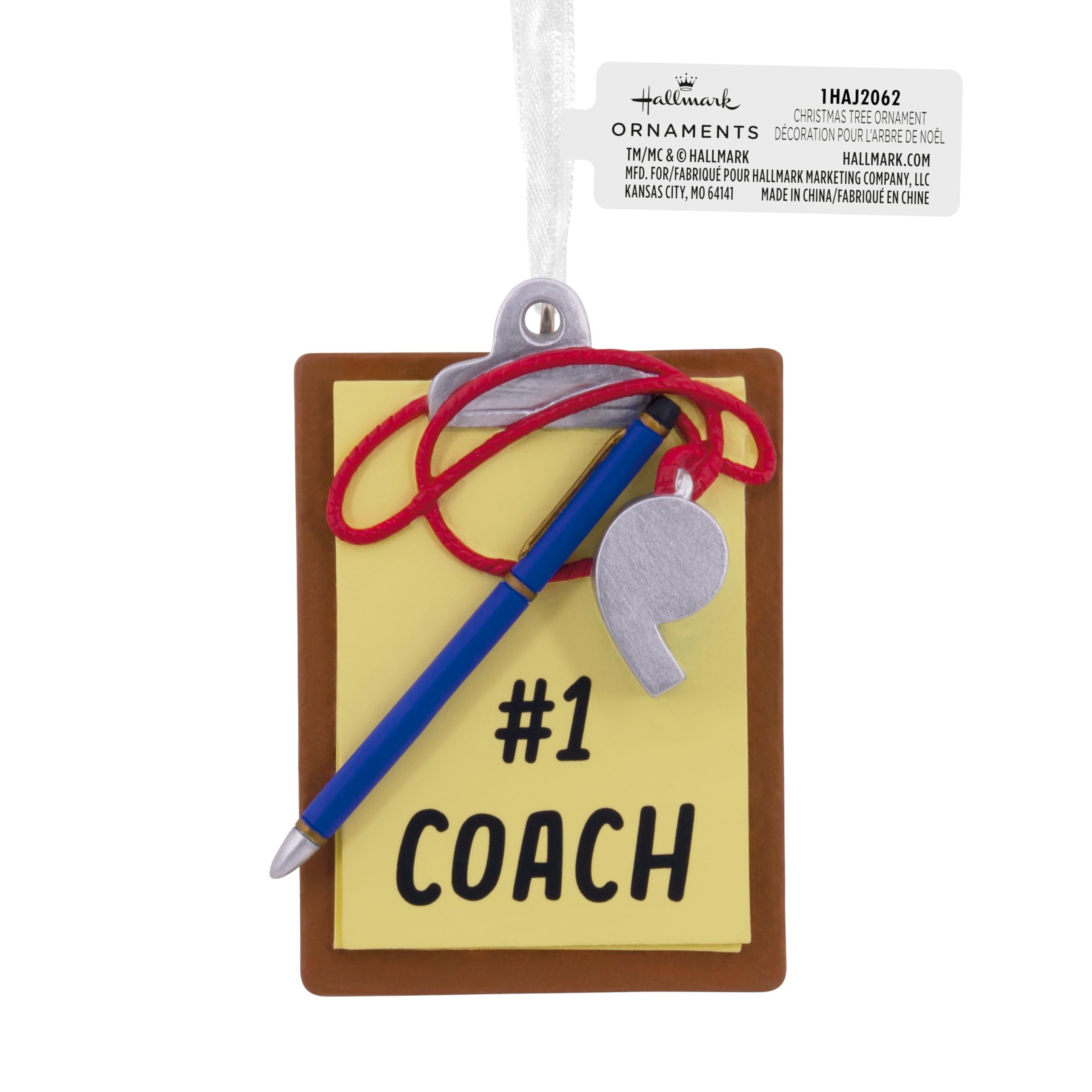 Hallmark #1 Coach Clipboard Christmas Ornament