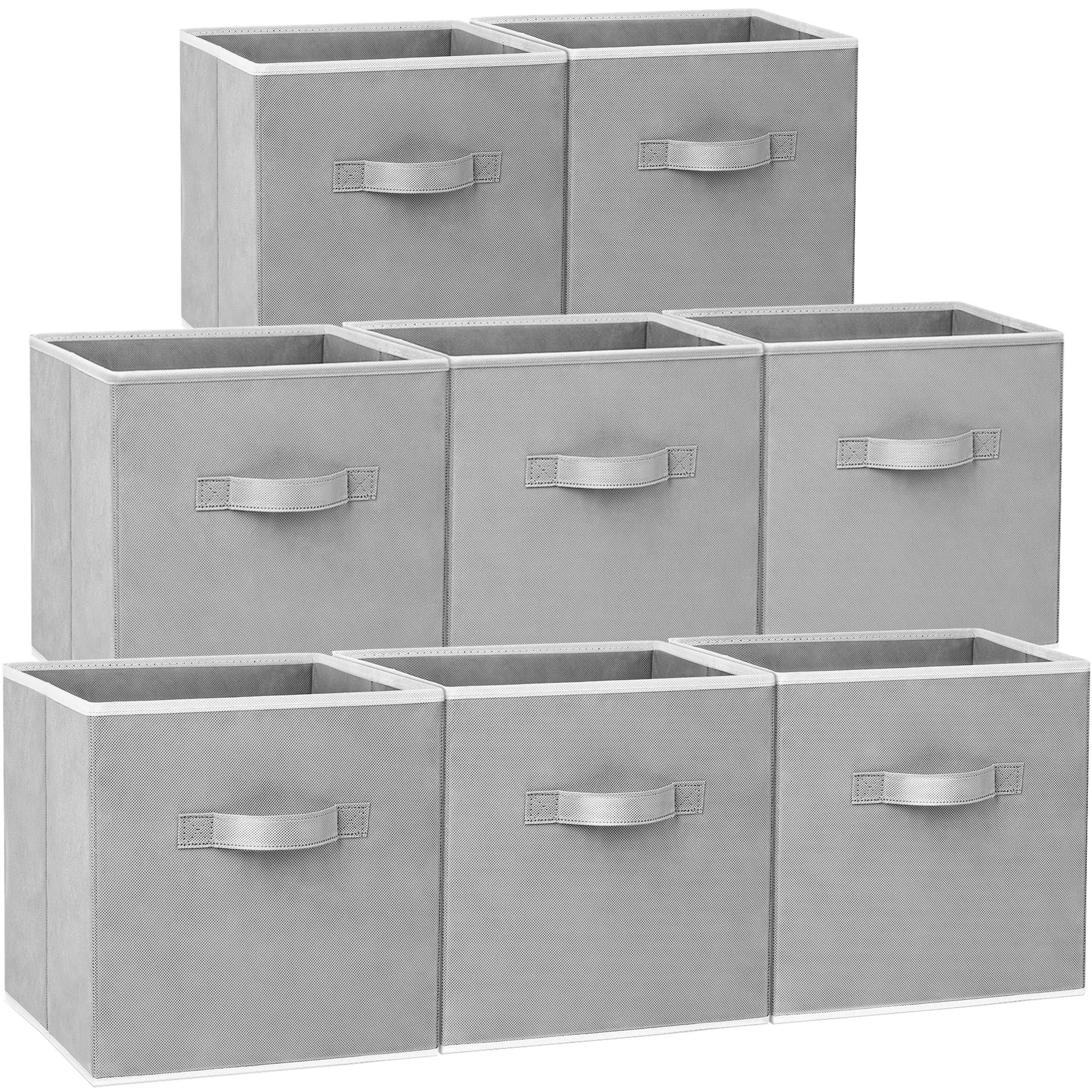 Criusia Large Storage Cubes - 13 Inch Heavy Duty Fabric Storage Bins For Shelves Closet, Cube Organizer - 8 Pack Collapsible Cub
