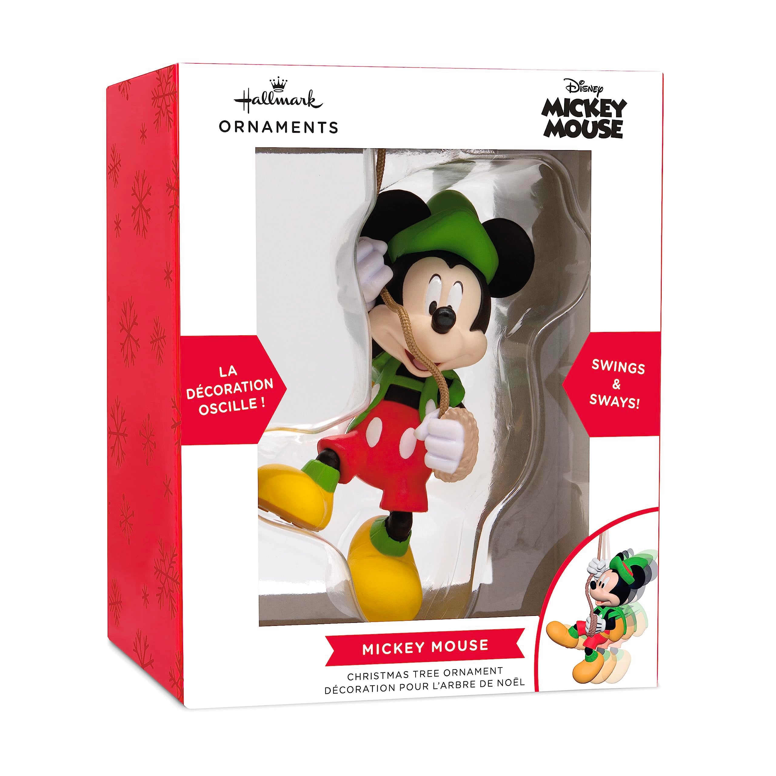 Hallmark Disney Mickey Mouse Swinging Mickey Christmas Ornament