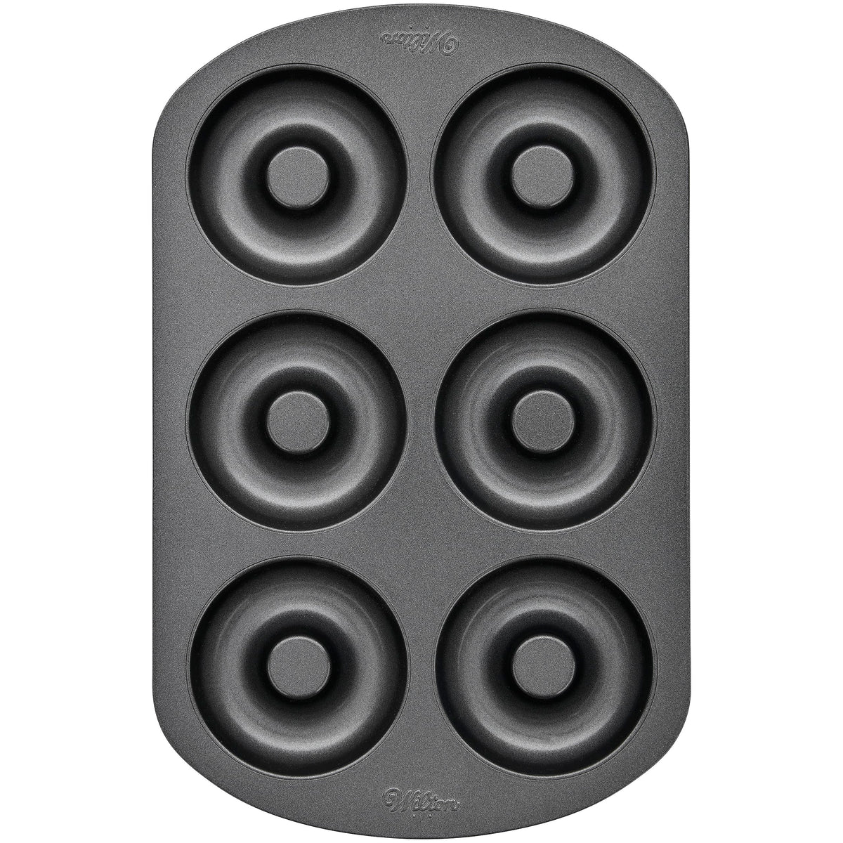 Wilton 6-Cavity Doughnut Baking Pan, Makes Individual Full-Sized 3 3/4'' Donuts Or Baked Treats, Non-Stick And Dishwasher Safe,