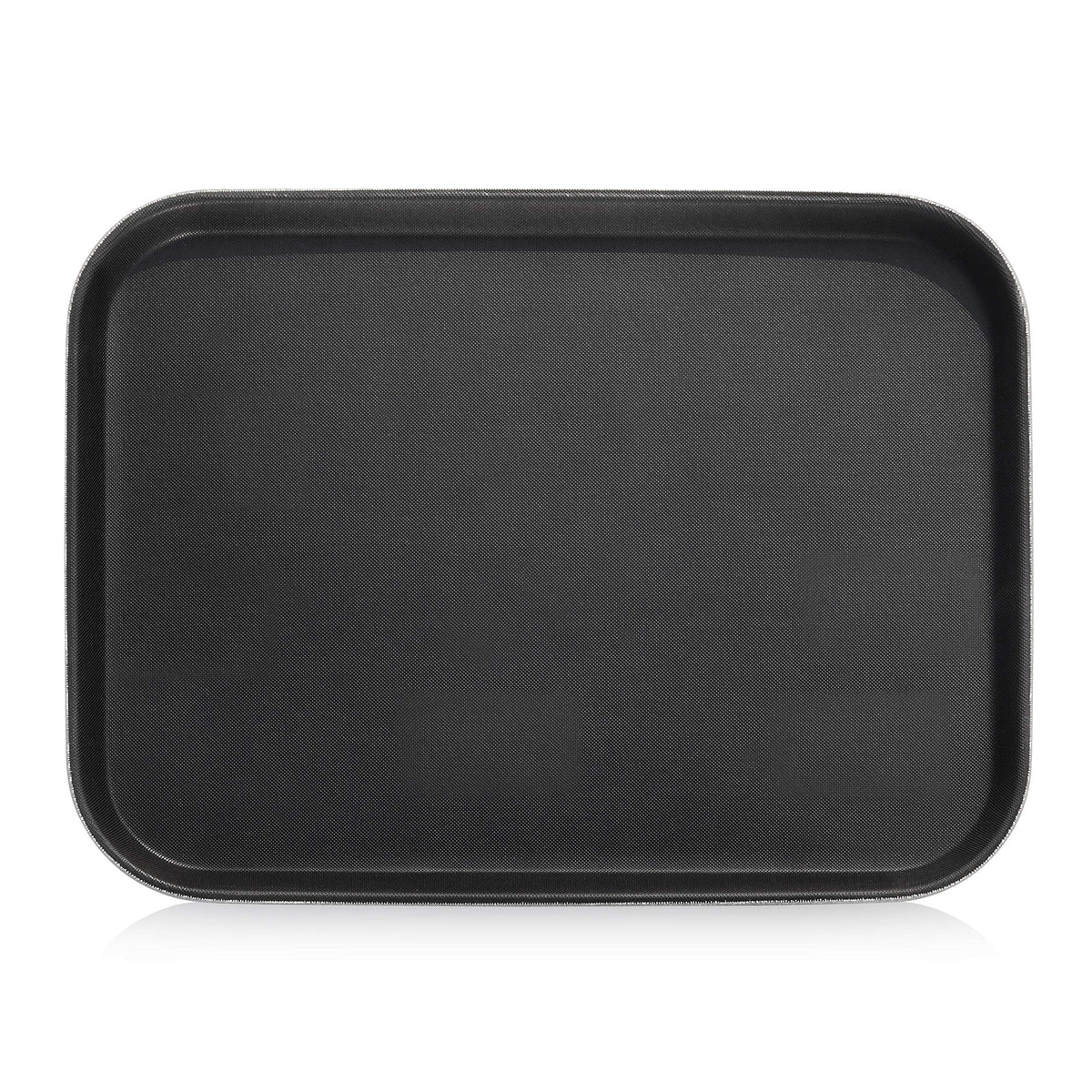 New Star Foodservice 24975 Restaurant Grade Non-Slip Tray, Plastic, Rubber Lined, Rectangular, 12-Inch X 16-Inch, Black