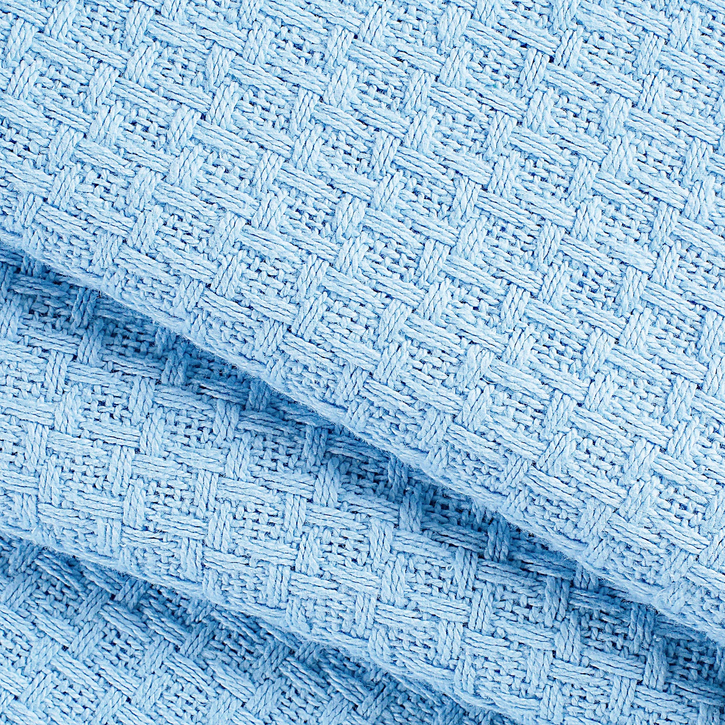 Elvana Home 100 Cotton Bed Blanket, Breathable Bed Blanket Full - Queen Size, Cotton Thermal Blankets Full - Queen, Perfect For