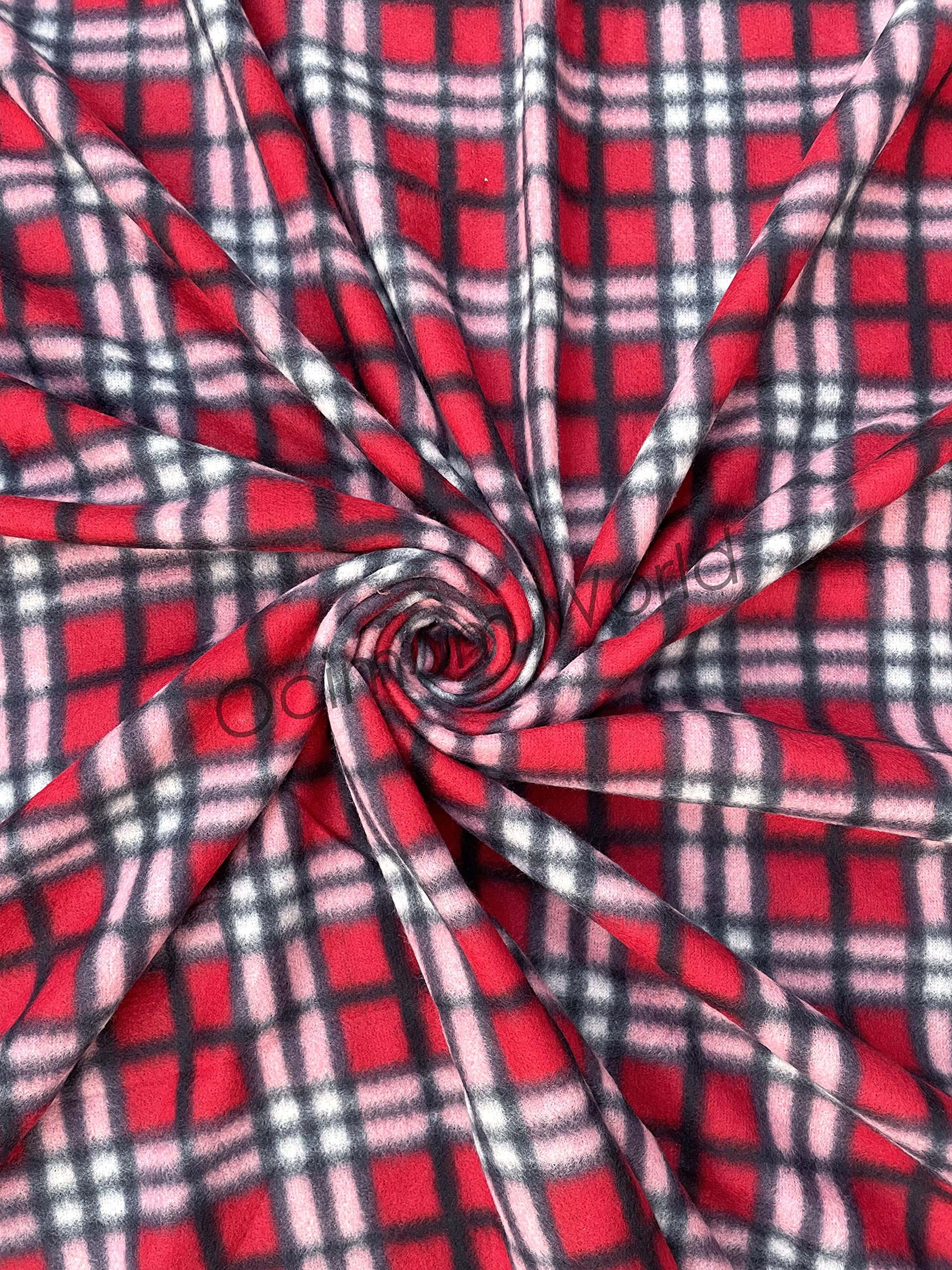 Morado Woolen Heavy Fleece Warm Checkered Double Bedsheet With Two Pillow Covers With Zipper For Winters (90100 Inches, Red)