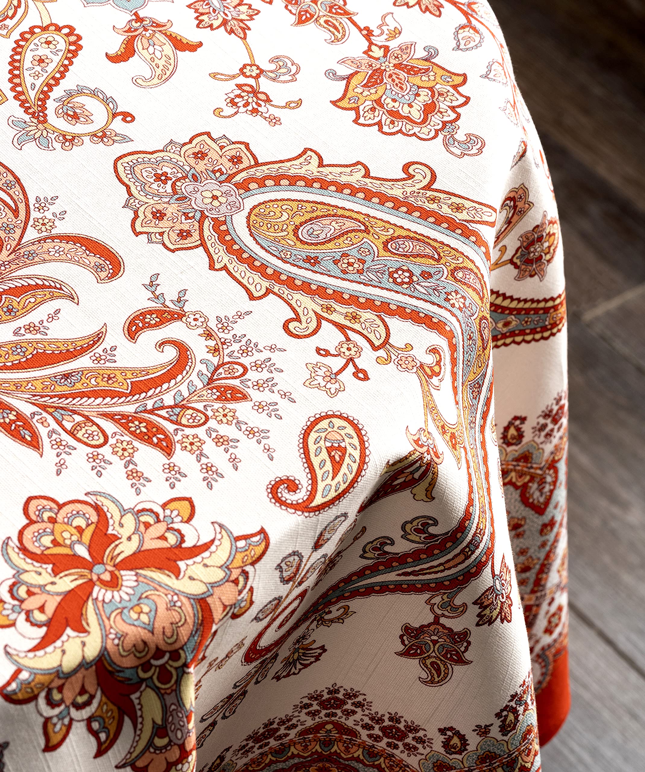 Maison D Hermine Cachemire 100% Cotton Tablecloth Kitchen Dining Table Cloth For Round Tables Farmhouse Tabletop Cover For Parti