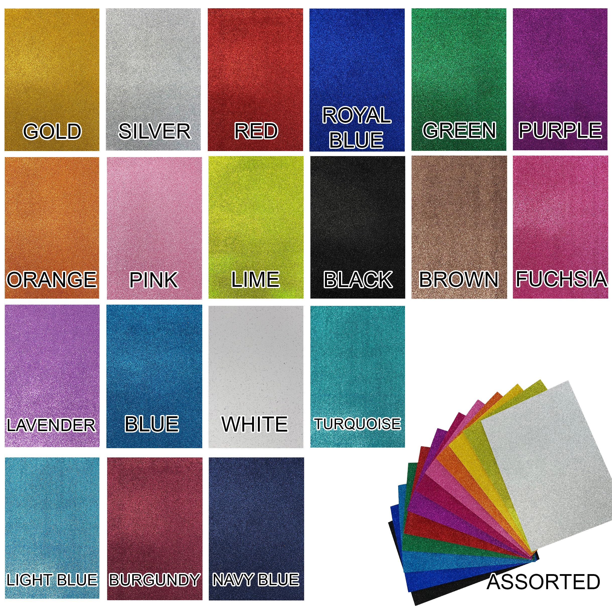 Allgala 12 Pack Self-Adhesive Glitter Eva Foam Paper 8X12 Inch Sheets-Fuchsia-Cf85212