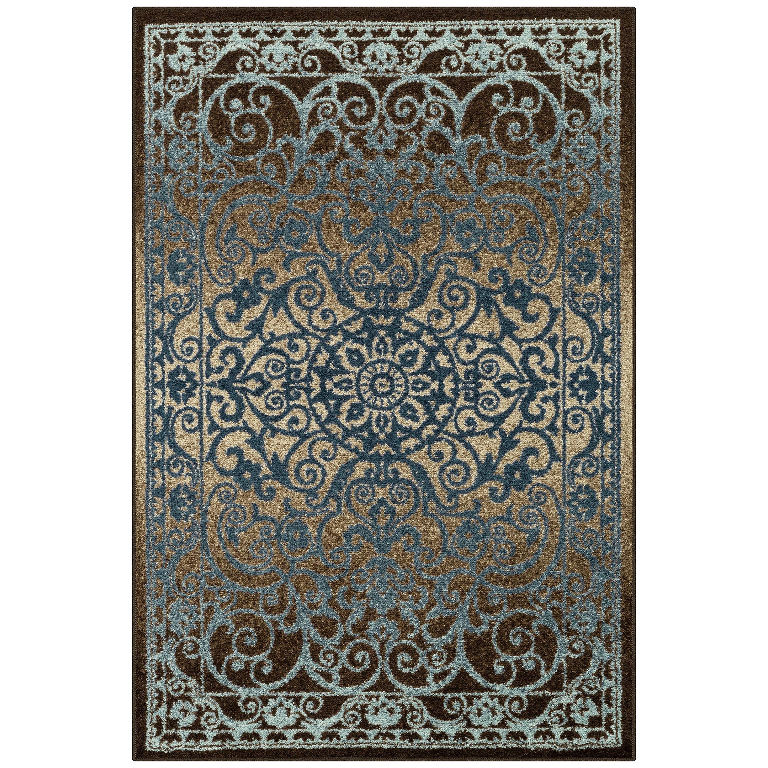 Maples Rugs Pelham Transitional Area Rugs - Made in USA - Washable, Non Slip, Pet-Friendly Mat for Bedroom, Office, and Entryway