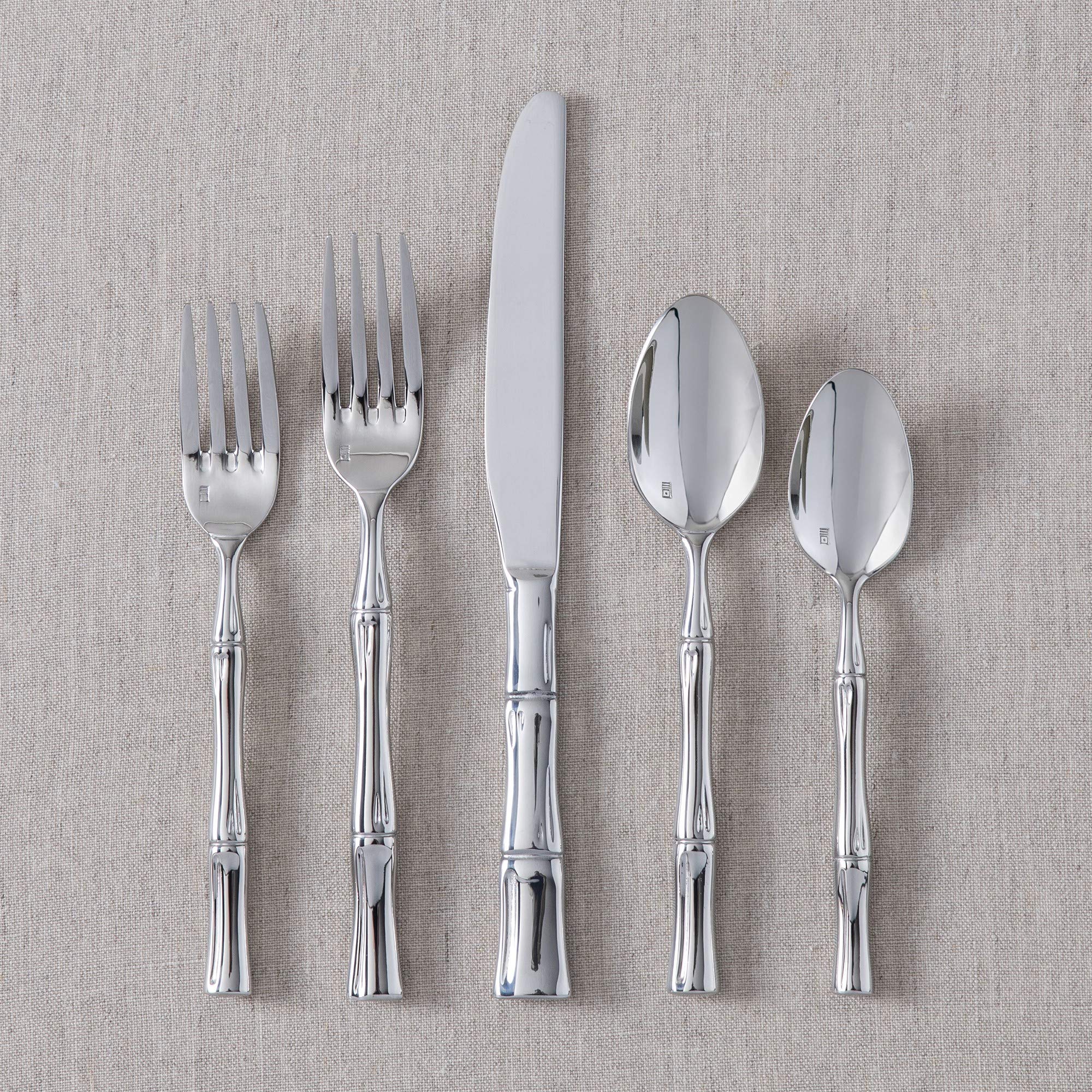 Fortessa Royal Pacific 18/10 Stainless Steel Flatware, 5 Piece Place Setting, Service For 1