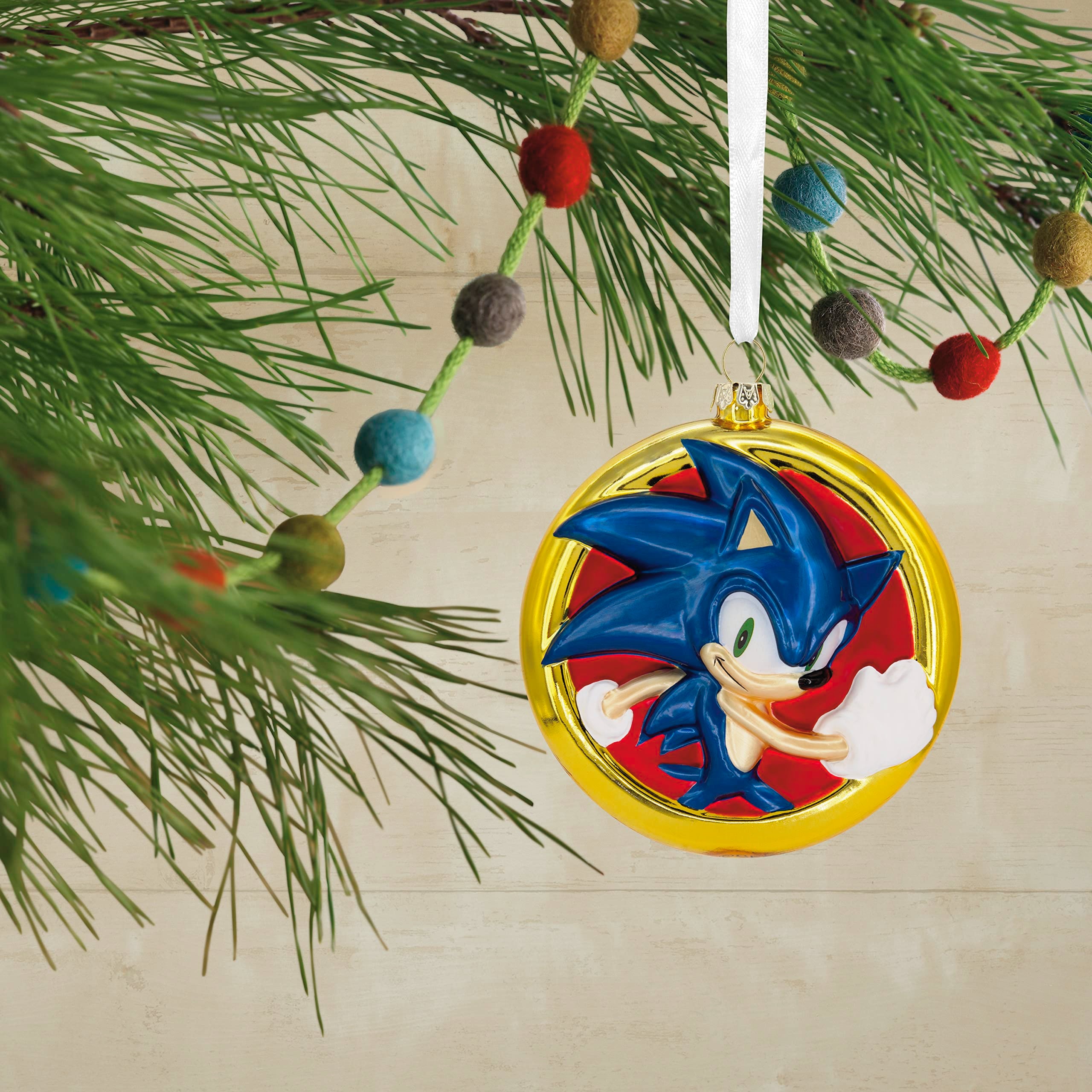 Hallmark Sonic The Hedgehog Christmas Ornament, Blown Glass
