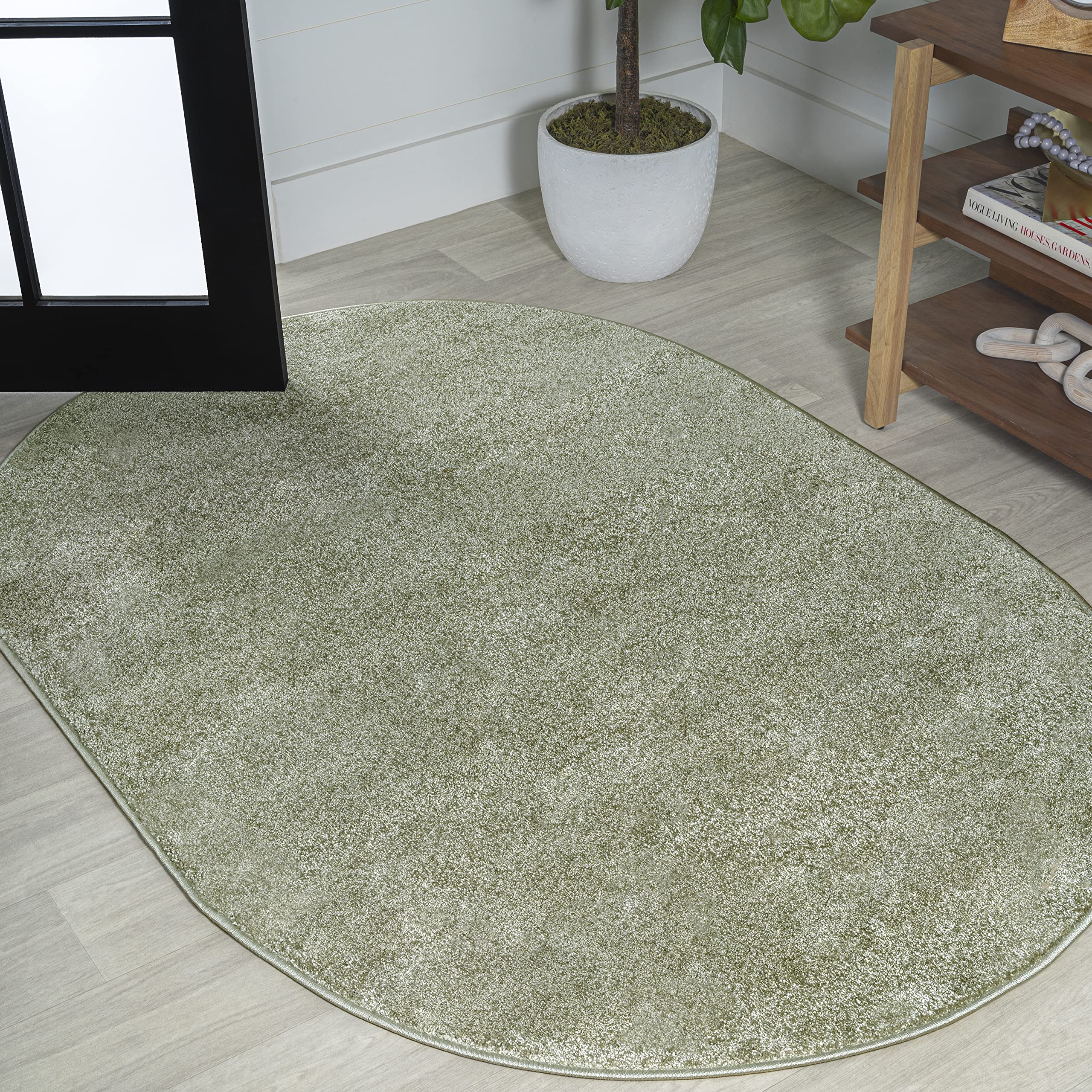 JONATHAN Y SEU100O-5OV Haze Solid Low-Pile Indoor Area Rug, Coastal, Bohemian, Minimalist, Classic, Casual for Bedroom,Kitchen,L