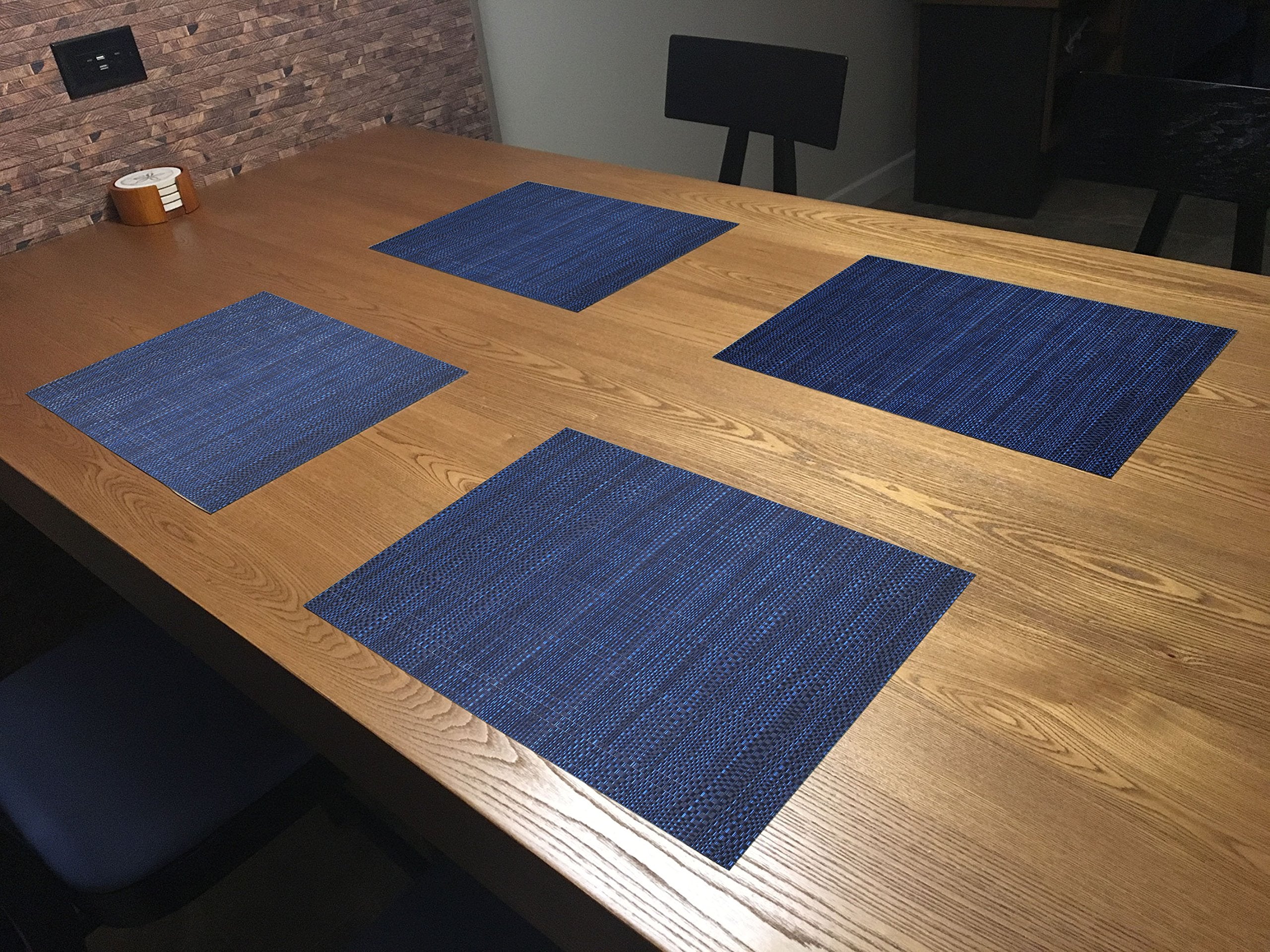 Texture Design Woven Pvc Placemat (Navy), Set Of 4