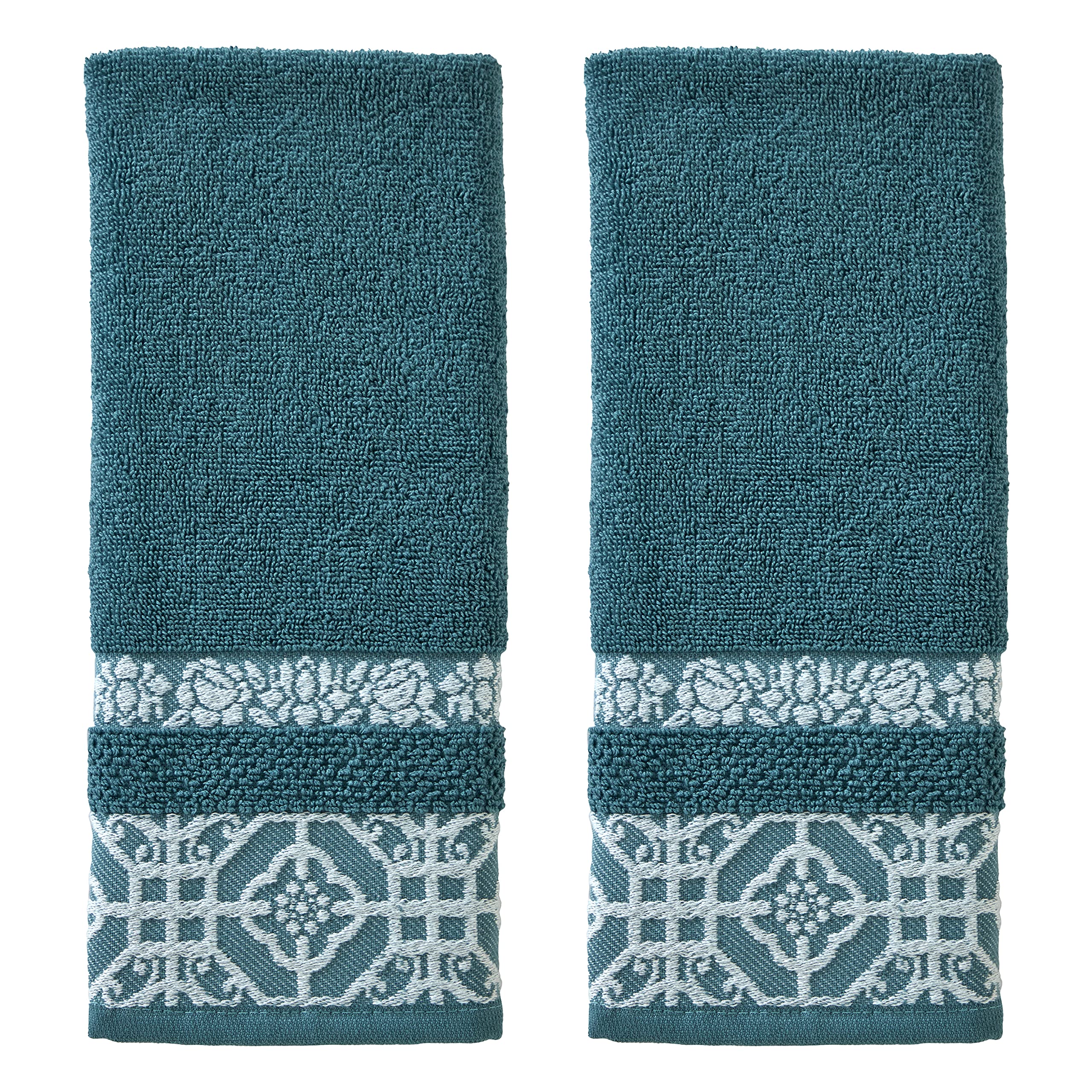 Skl Home Vern Yip Floral Lanterns Hand Towel (2-Pack), Teal