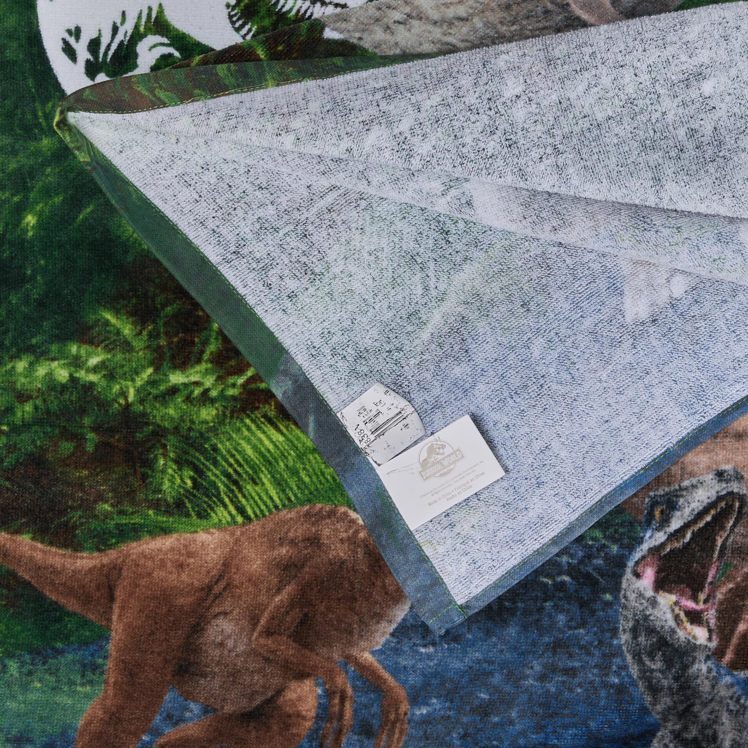 Jurassic World Dominion Blue Velociraptor and Rexy T-Rex Super Soft Cotton Bath/Pool/Beach Towel  58 Inches x 28 Inches  By Franco Kids