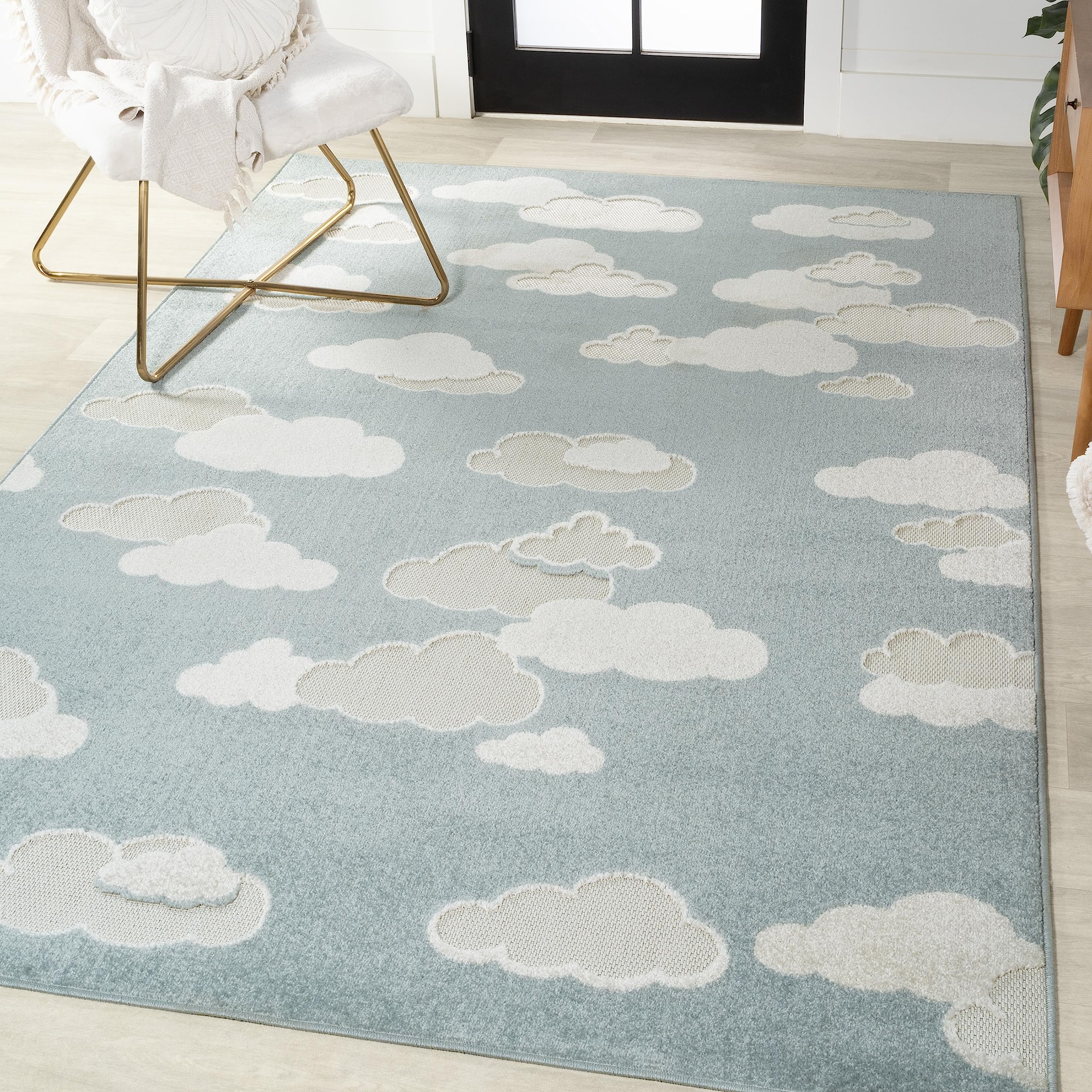 JONATHAN Y SCN105A-8 Hedwig High-Low Youth Cloud Scandi Rug Indoor/Outdoor Area Rug, Kids, Modern, Cottage, Transitional for Bed