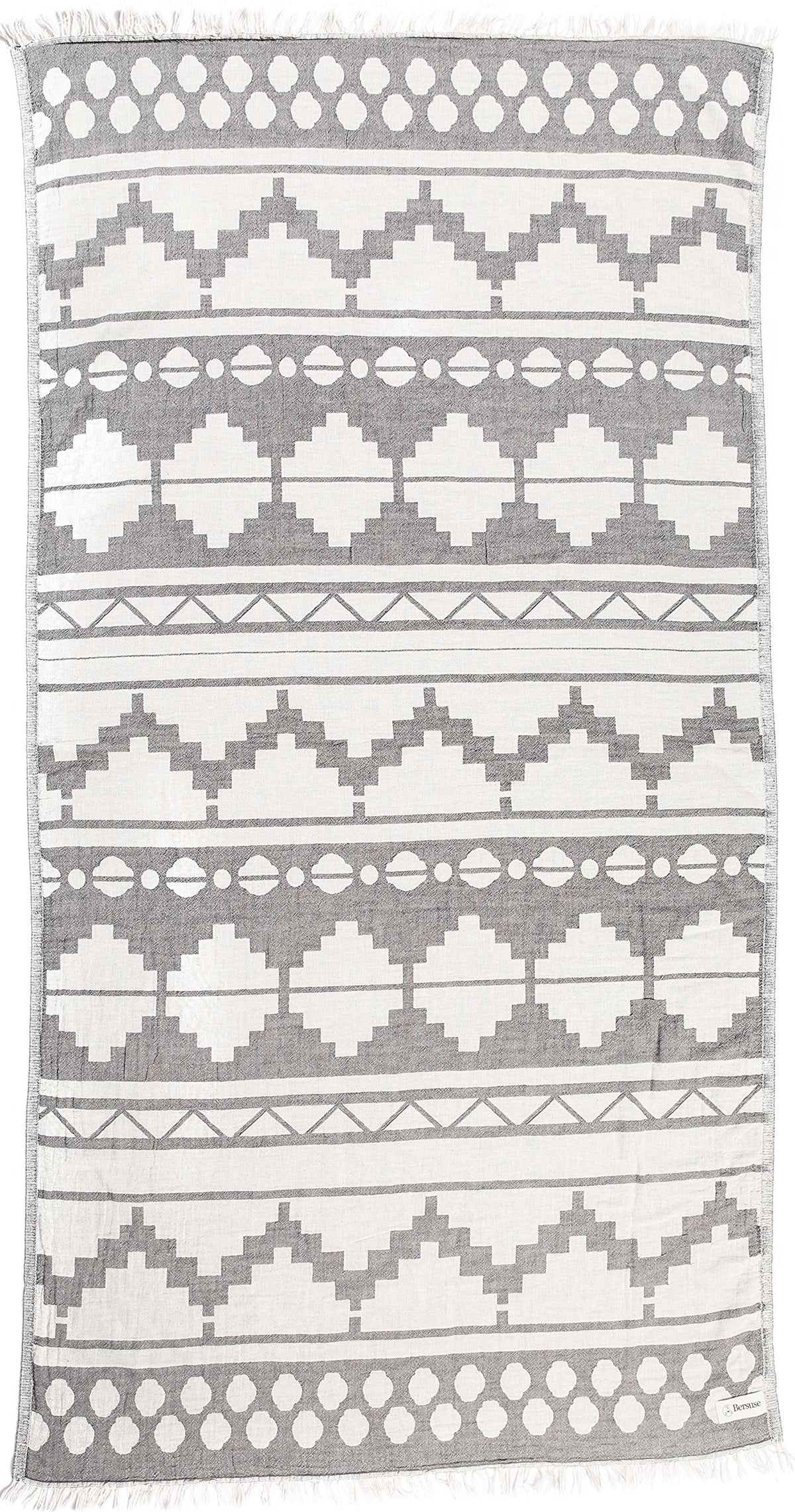 Bersuse 100% Cotton Baja Turkish Towel Beach Towel Bath Towel Dual Layer Peshtemal Beach Blanket Beach Essentials - 37X70 Inches