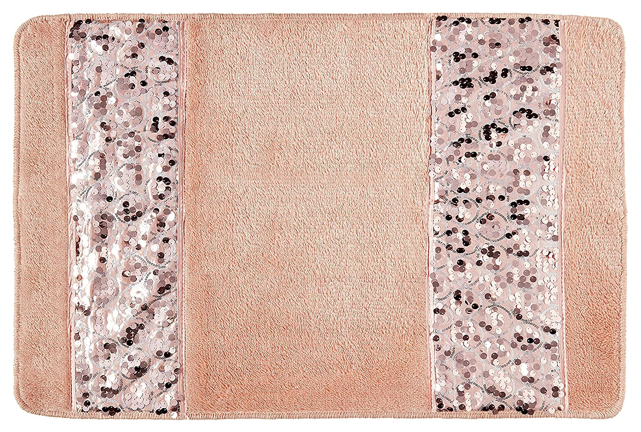 Zahari Home Sinatra Bathroom Rug Classic Bath Rug Stylish Bling Bath Mat, Size 32'' X 21'', Blush