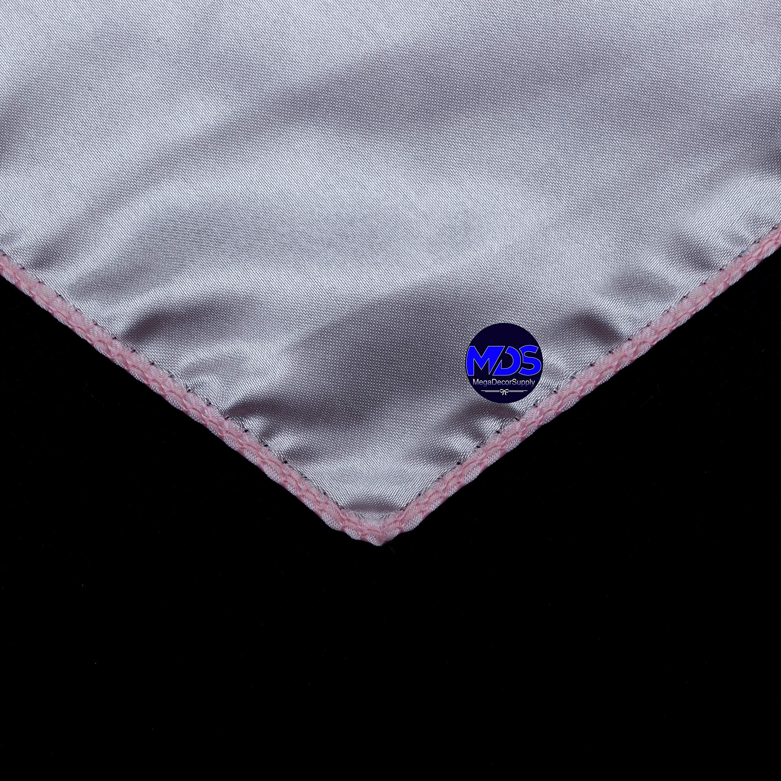 Mds Pack Of 50 Wedding Satin 12''X 12'' Square Dinner Napkin Or Handkerchief For Wedding Banquet Decoration - Blush Pink