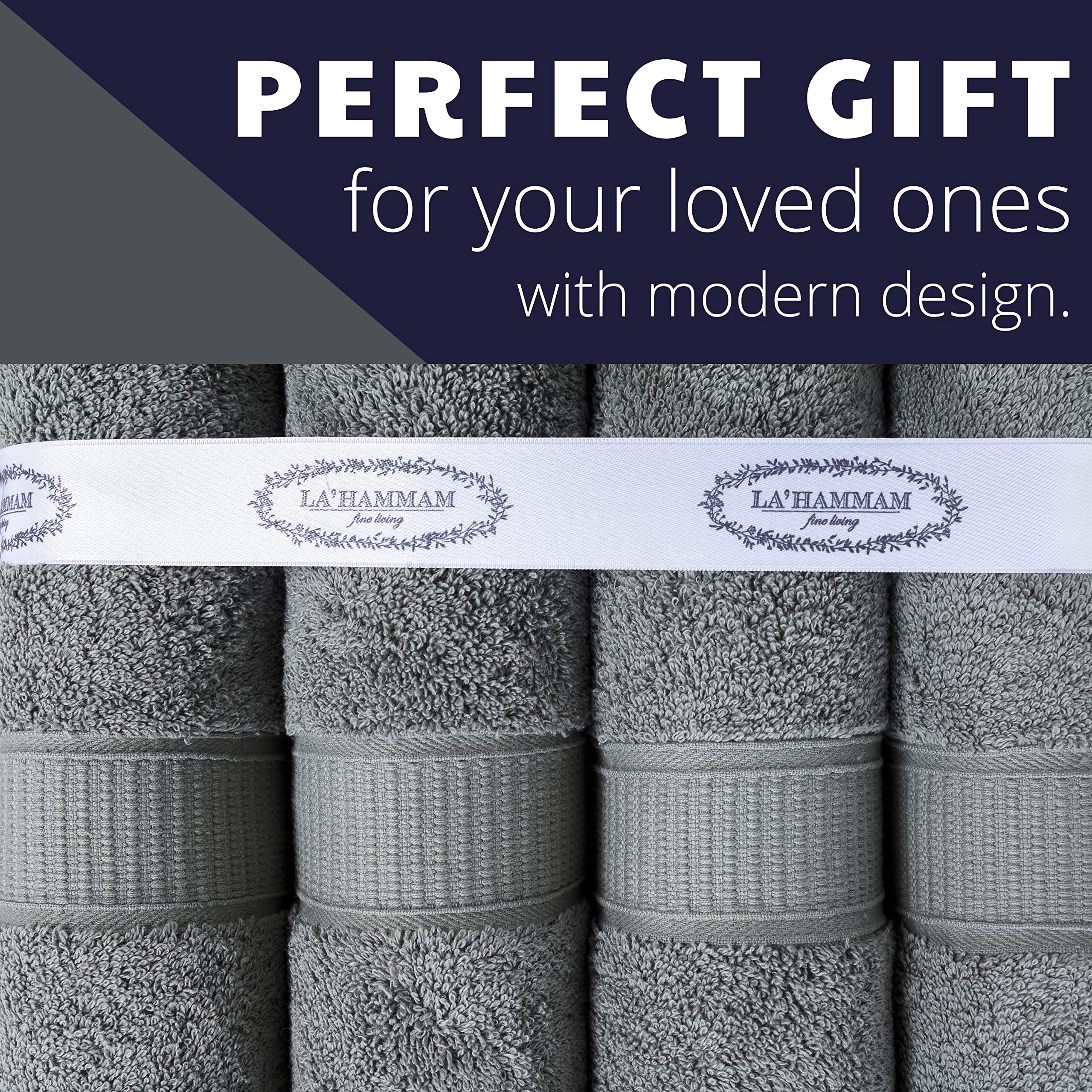 Monogrammed Towel Set, Hotel & Spa Quality, Super Soft, Highly Absorbent, Bathroom Sets, 100% Cotton Personalized 6 Piece Towel