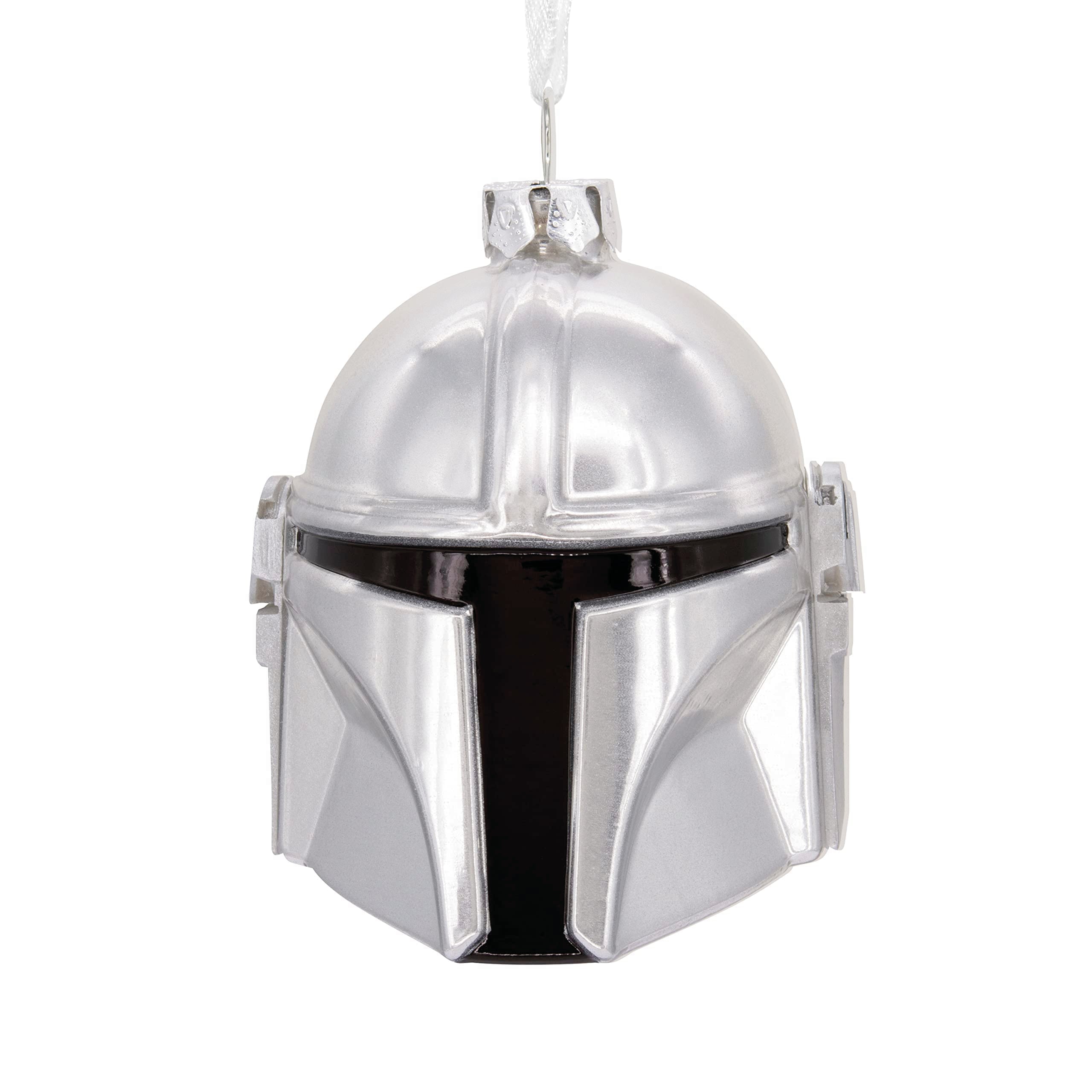 Hallmark Star Wars: The Mandalorian Helmet Christmas Ornament, Blown Glass