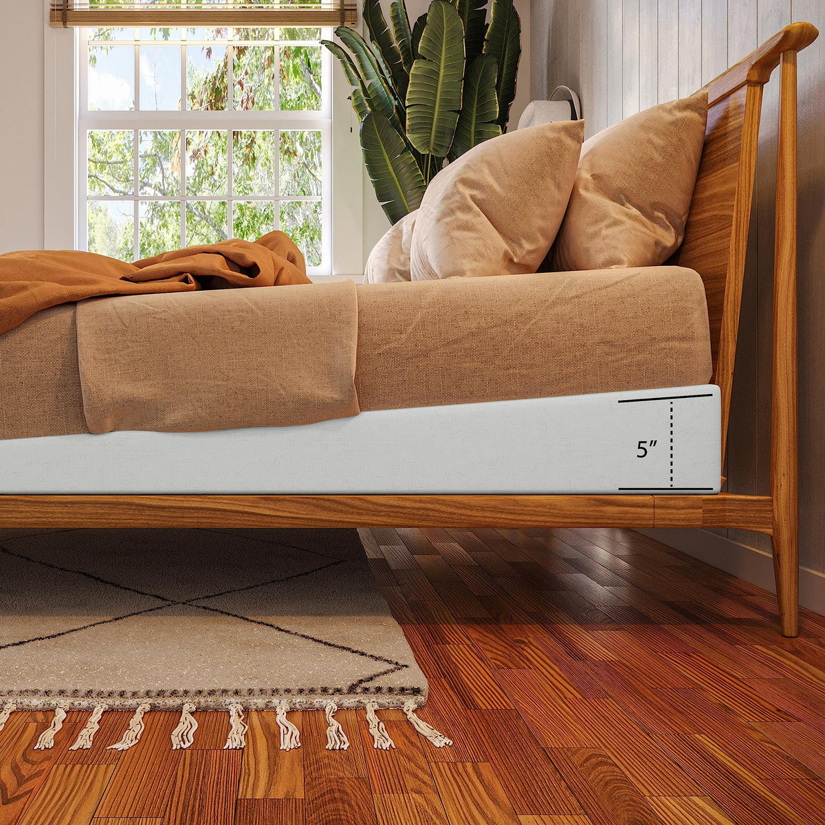 Avana Mattress Elevator - 5-Inch Size - Gentle Incline Under Mattress Support, 5'', Twin