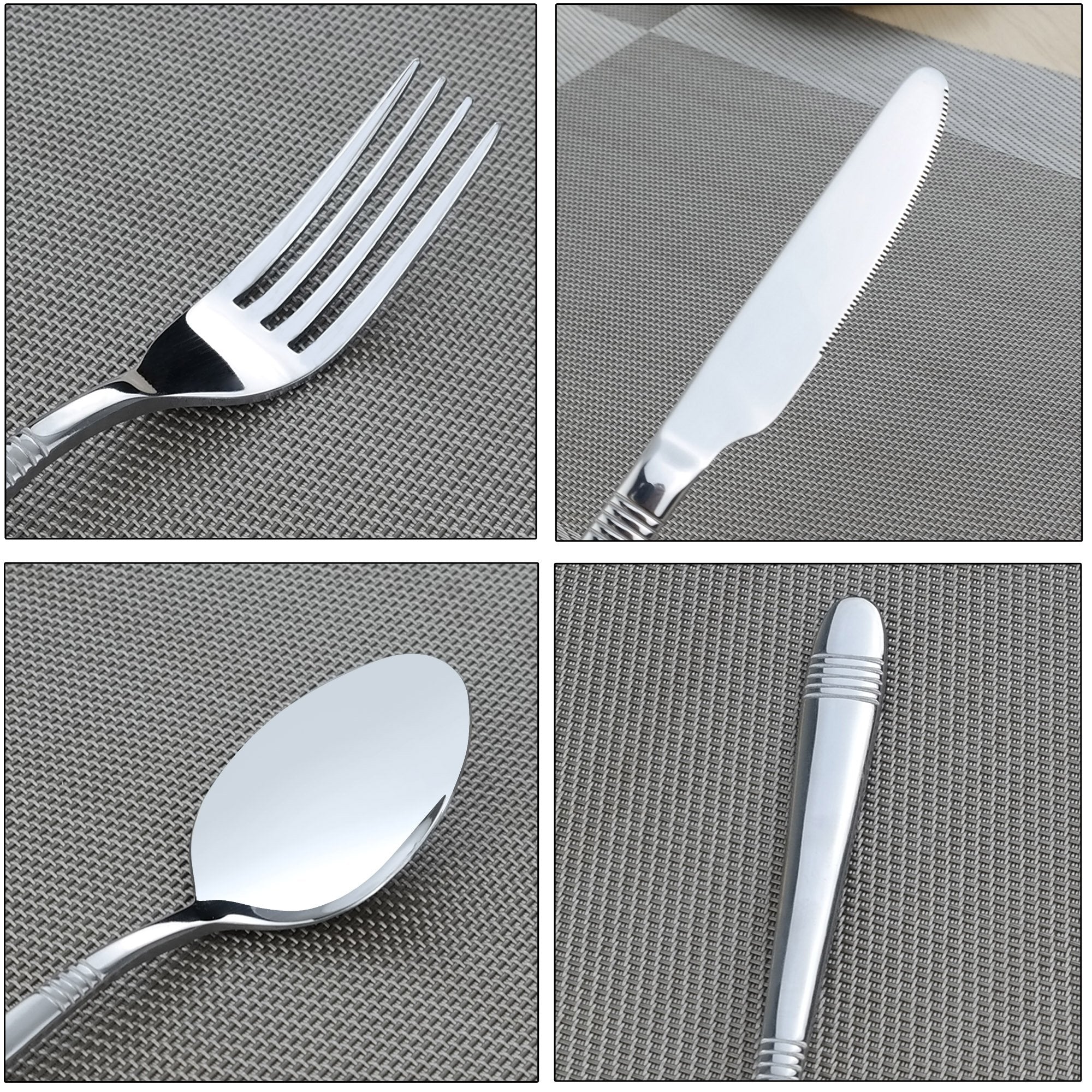 Begale 60-Piece Stainless Steel Flatware Set for 12, Silver, Model VB-W937-2JU0