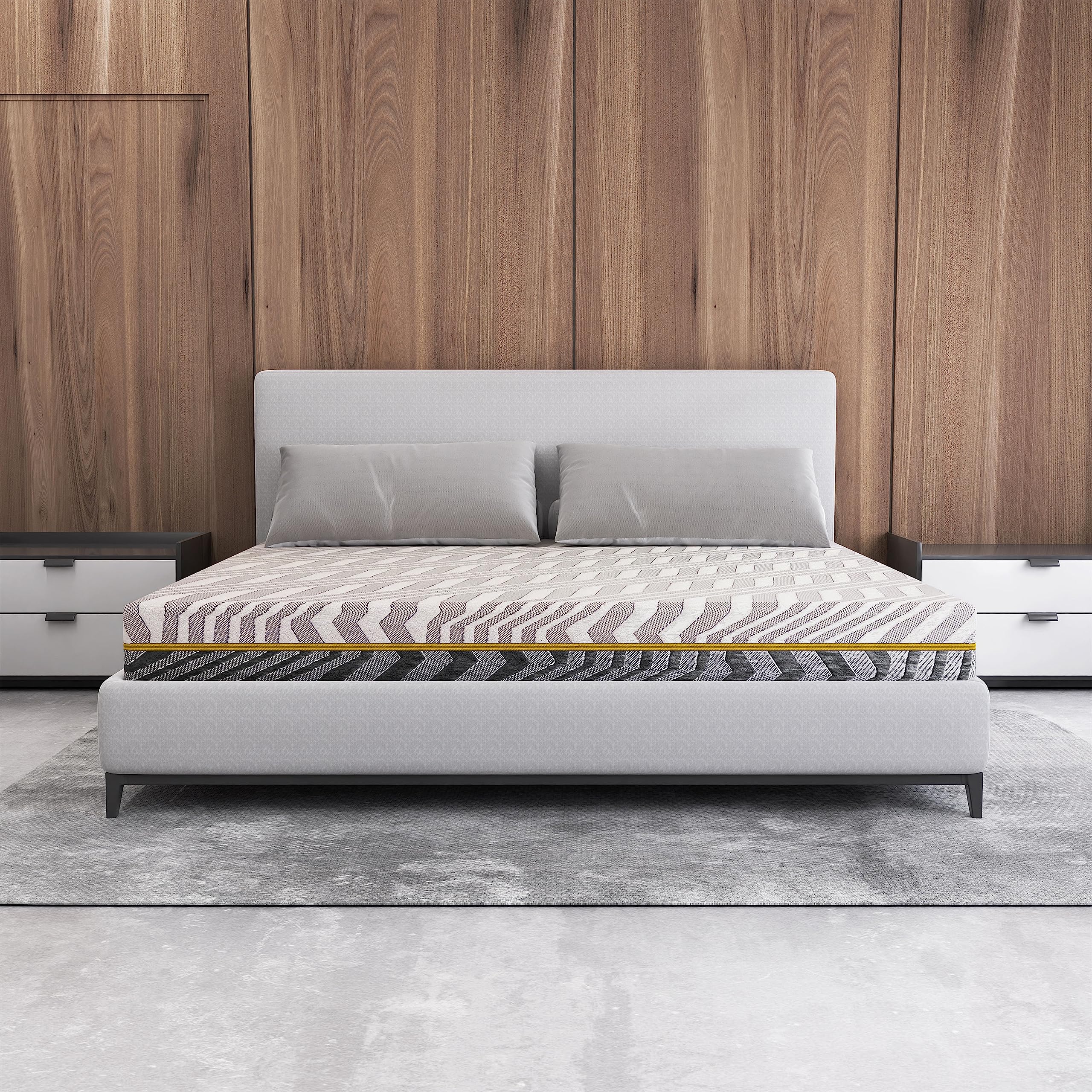 SleepSmith Orthopedic Memory Foam Mattress  Queen Size  78x60x6 inch | DualSided Reversible Mattress | 3Layer GelInfused Ae