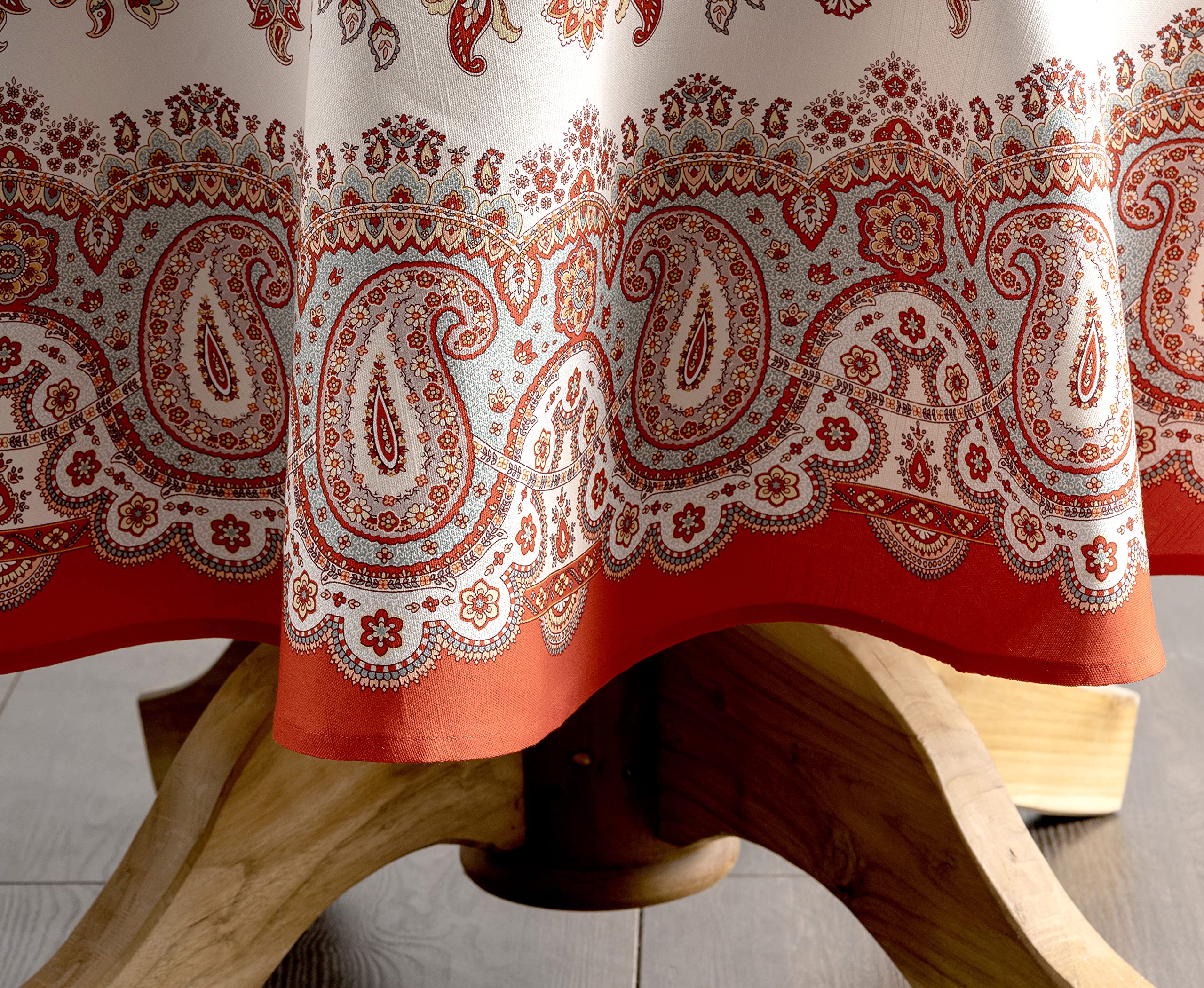 Maison D Hermine Cachemire 100% Cotton Tablecloth Kitchen Dining Table Cloth For Round Tables Farmhouse Tabletop Cover For Parti