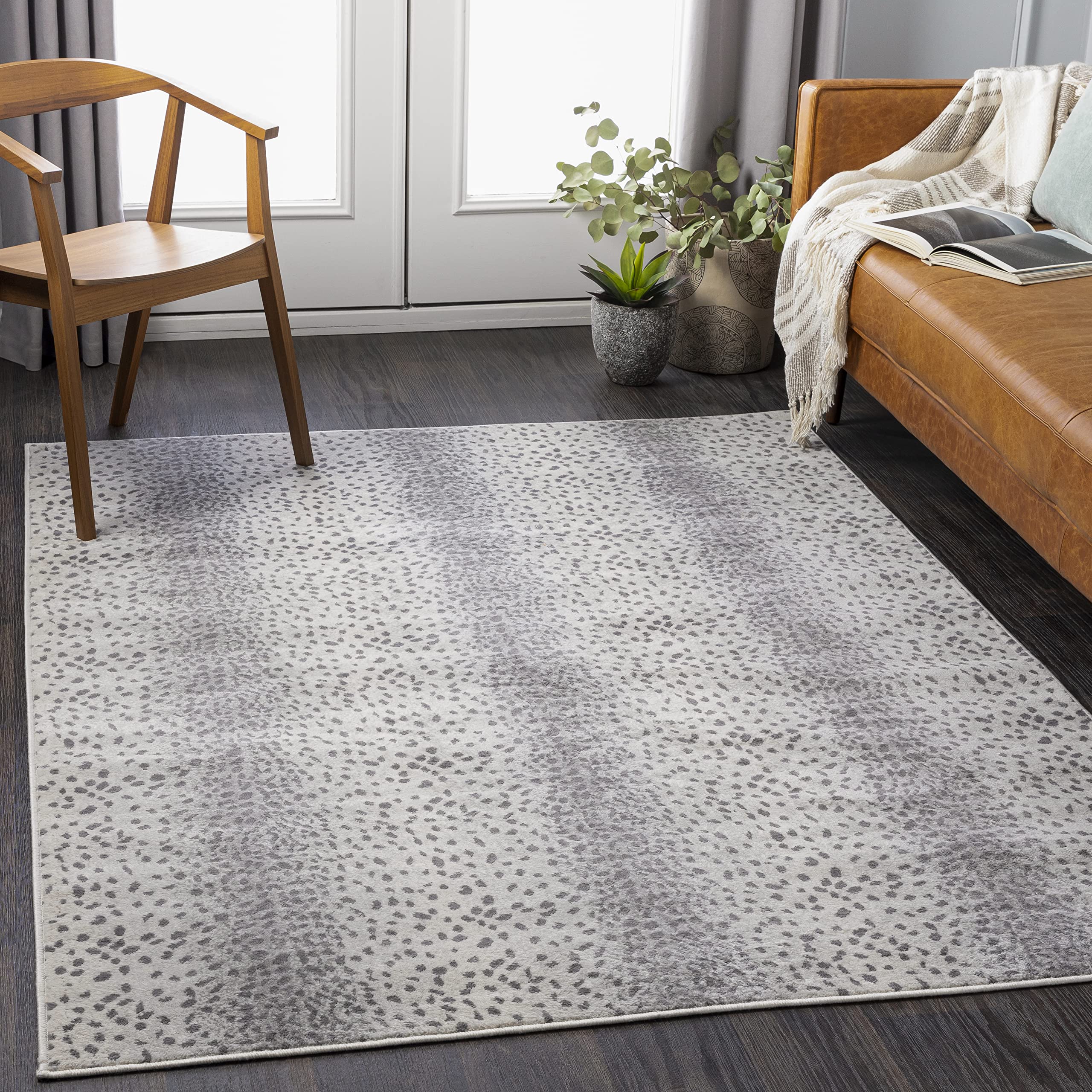 Livabliss Pablo Antelope Print Area Rug,53 x 71,Charcoal