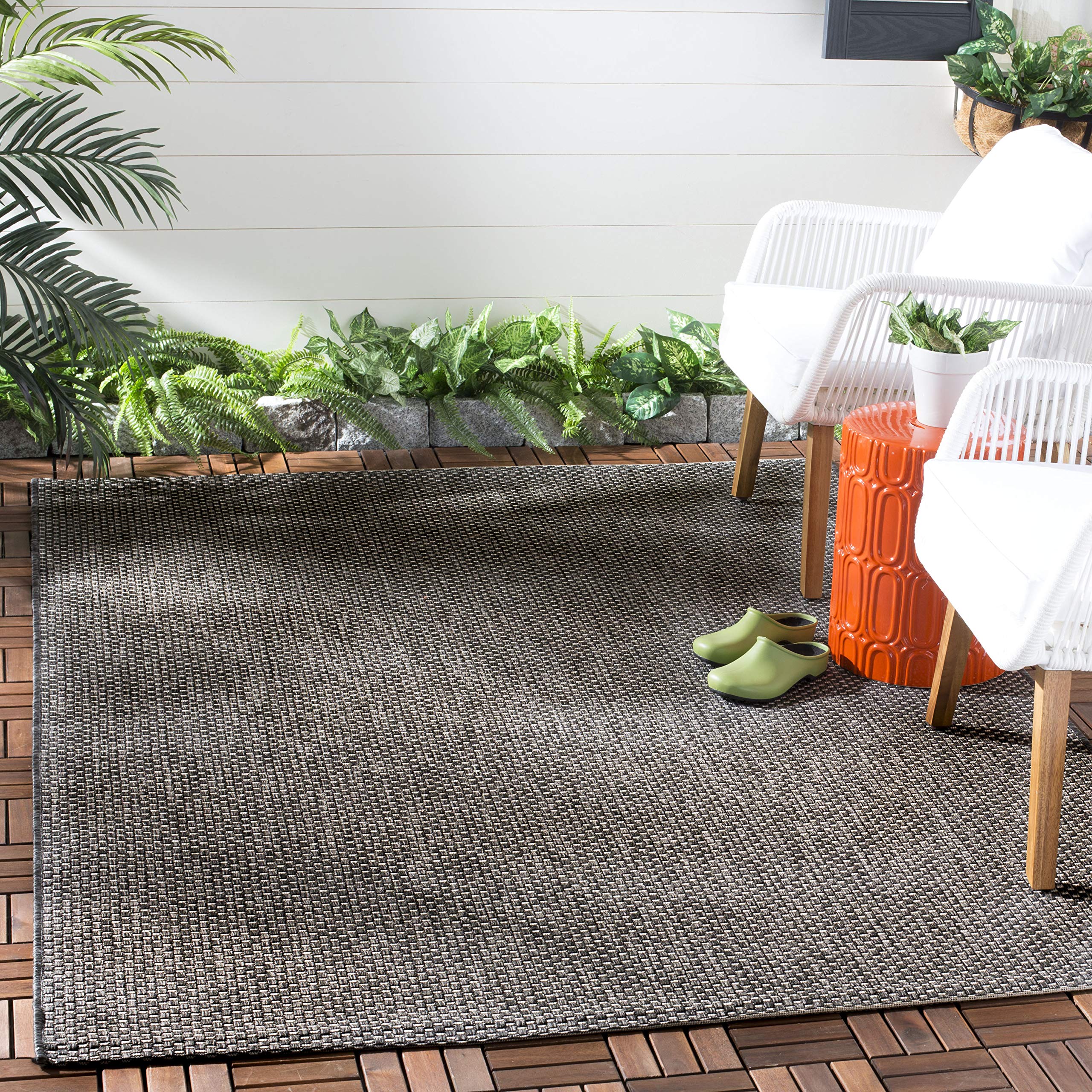SAFAVIEH Courtyard Collection 53 x 77 Black/Beige CY8521 Indoor/ Outside Waterproof Easy cleansingPatio Backyard Mudroom Area 