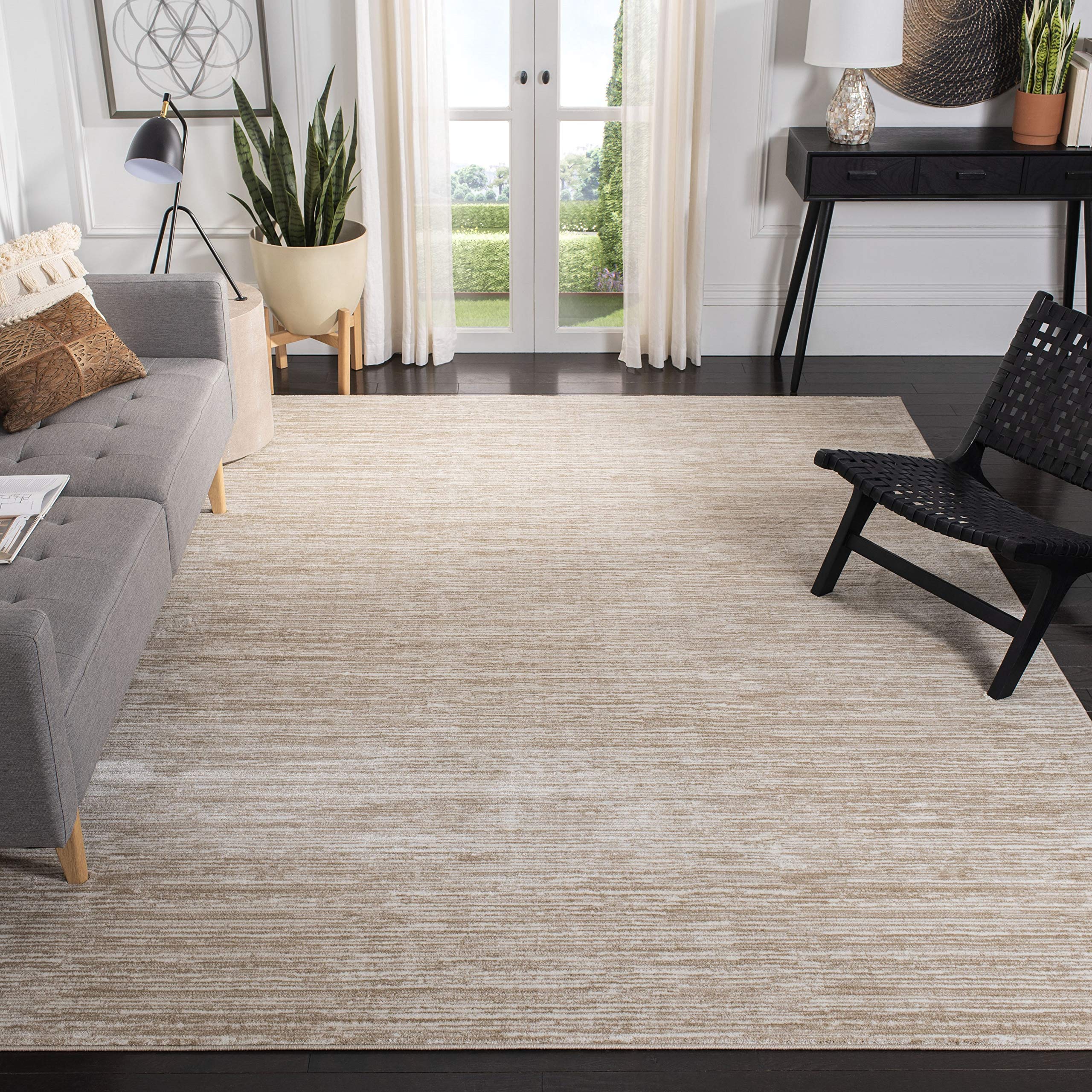 SAFAVIEH Vision Collection Area Rug - 10 x 14, Creme, Modern Ombre Tonal Chic Design, Non-Shedding & Easy Care, Ideal for High