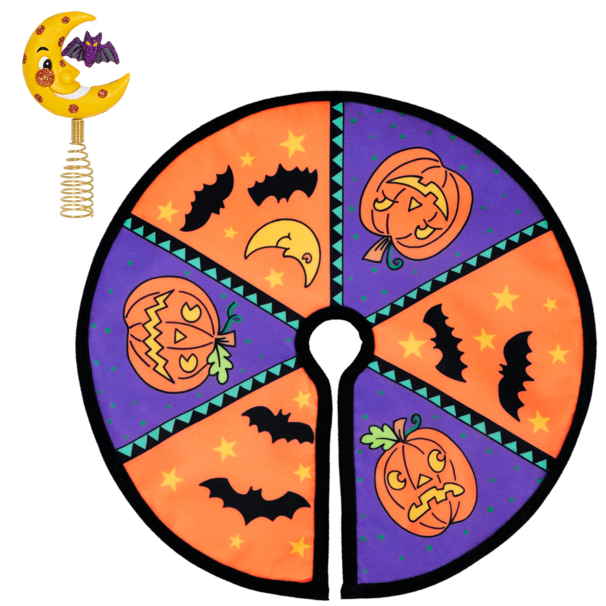 Hallmark Keepsake Mini Halloween Tree Topper and Tree Skirt, Set of 2, Halloween Gifts