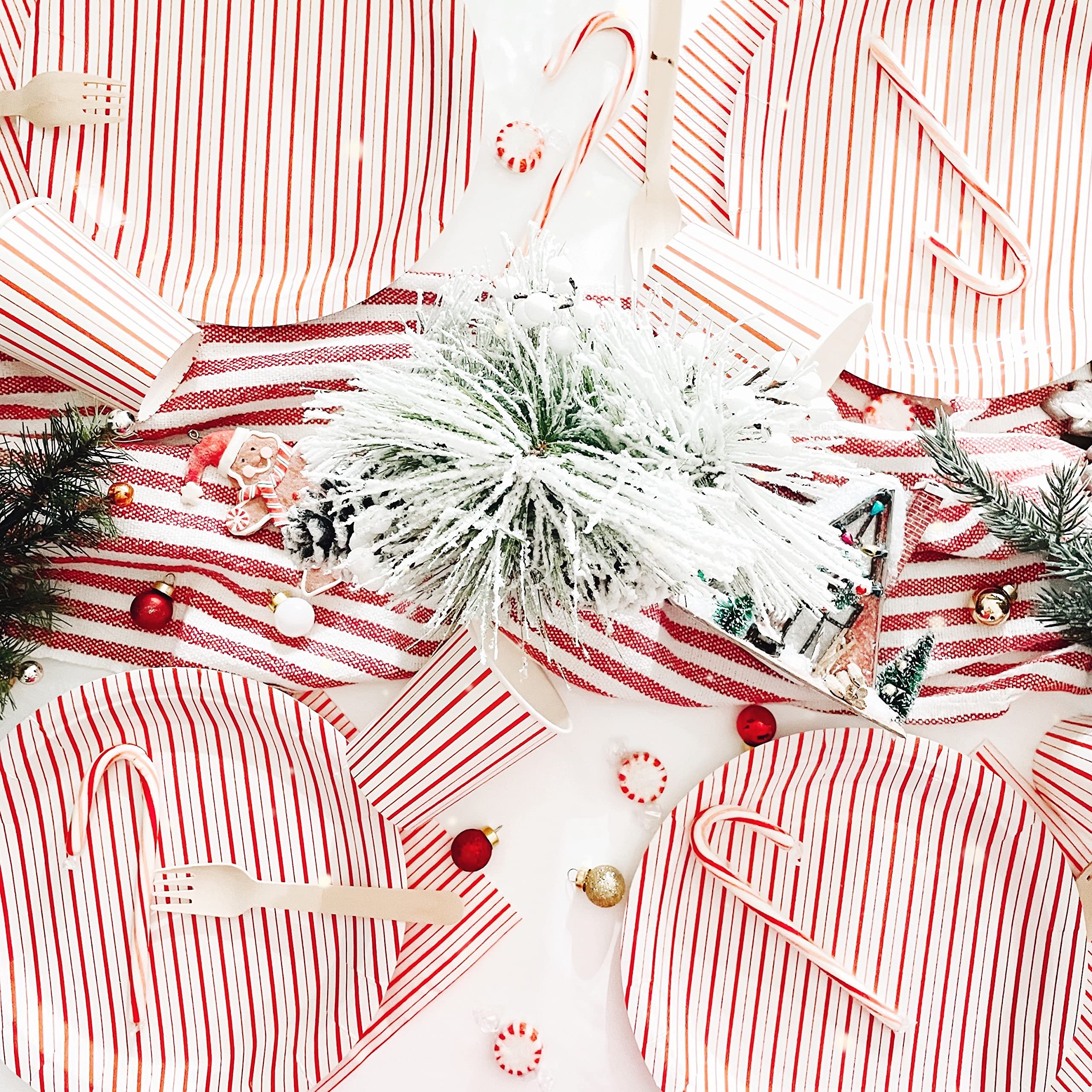 Red Stripes Paper Napkins (Set Of 16) | Red Striped Napkins | Red And White Paper Napkins | Red Napkins |Vintage Airplate Superh