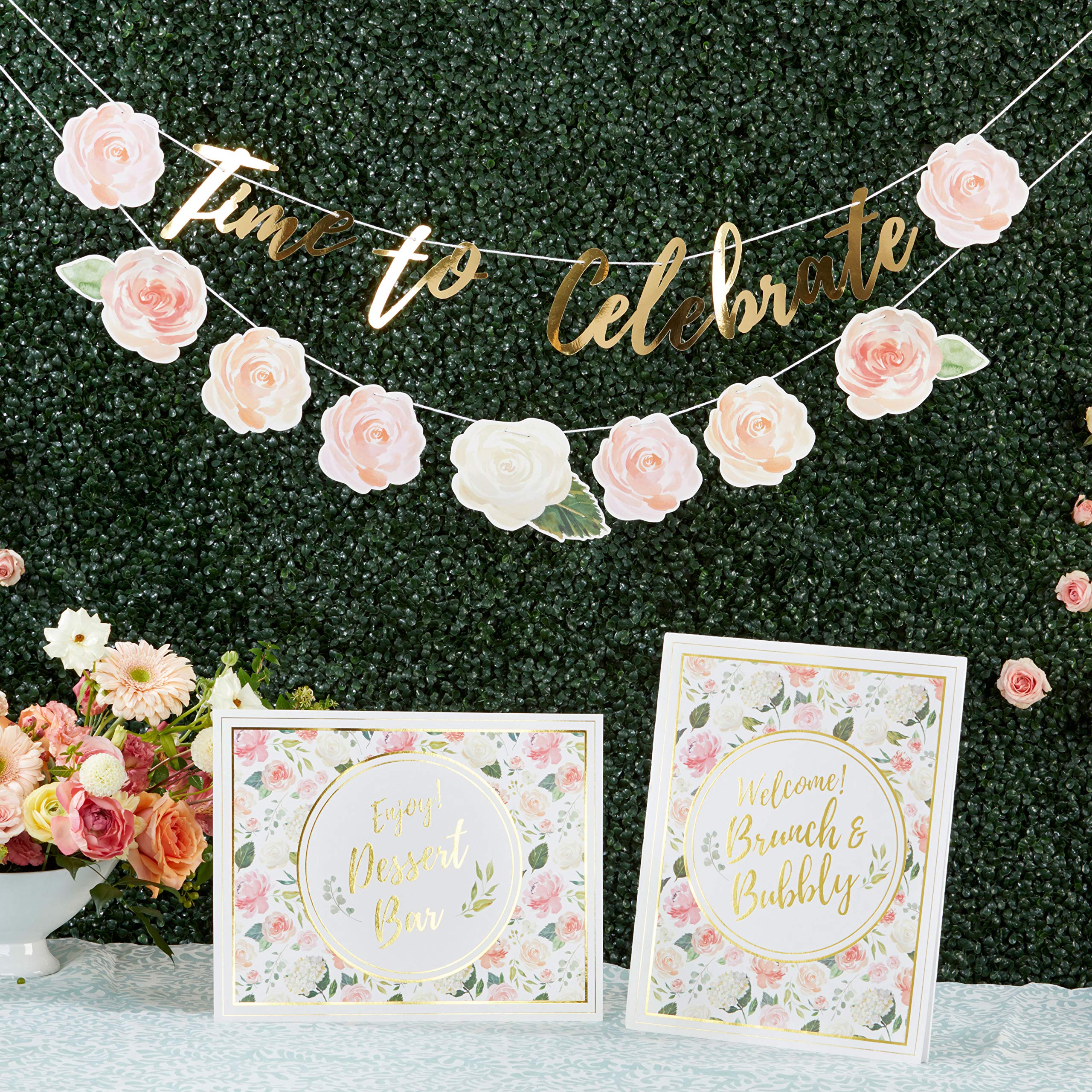 Kate Aspen Floral Brunch Decor Gold Foil Party Kit  One Size  Multi