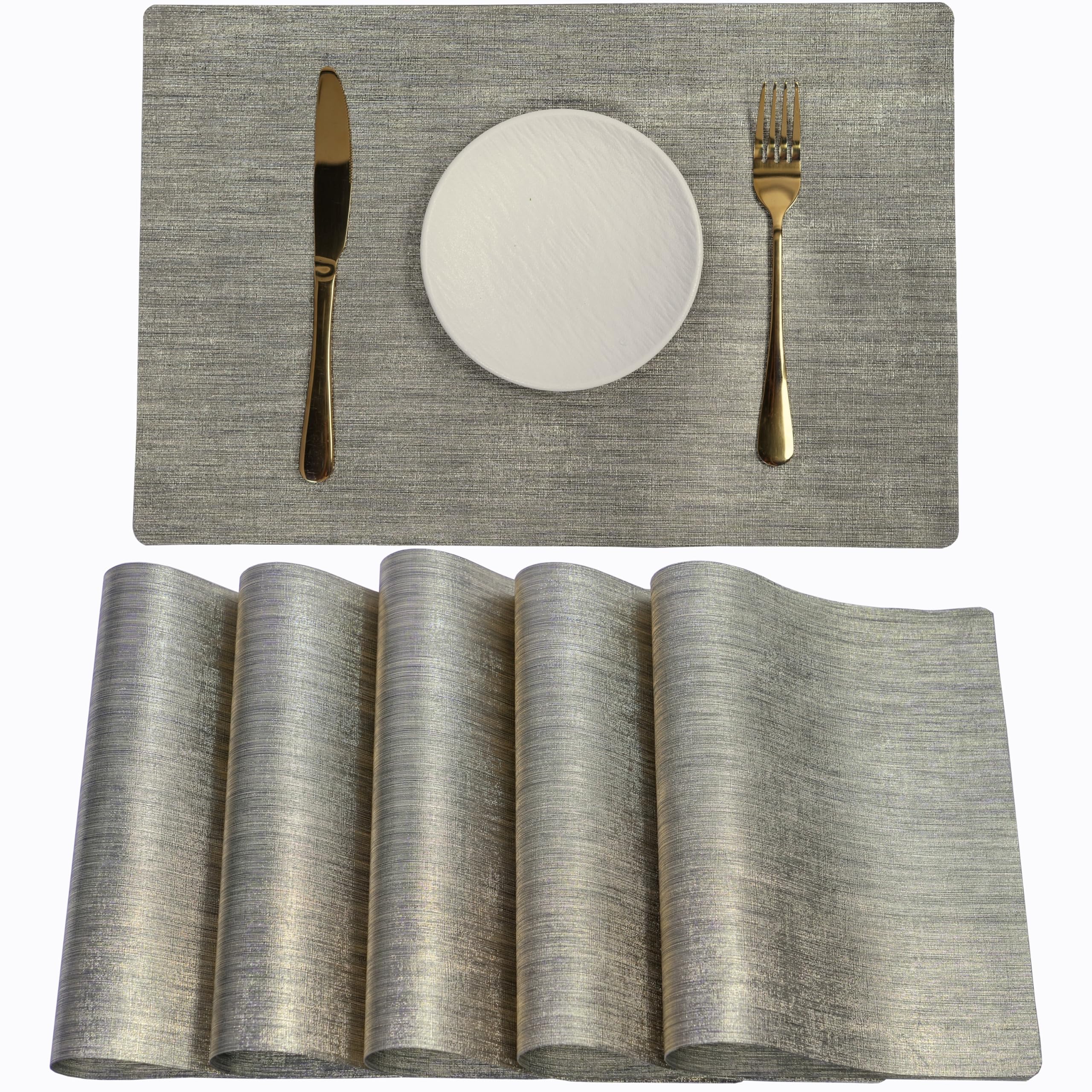 Set Of 6, Eco-Friendly Eva Placemats, Non-Slip Heat Resistant Placemats For Restaurant, Dining Table In Kitchen Or Dining Room,
