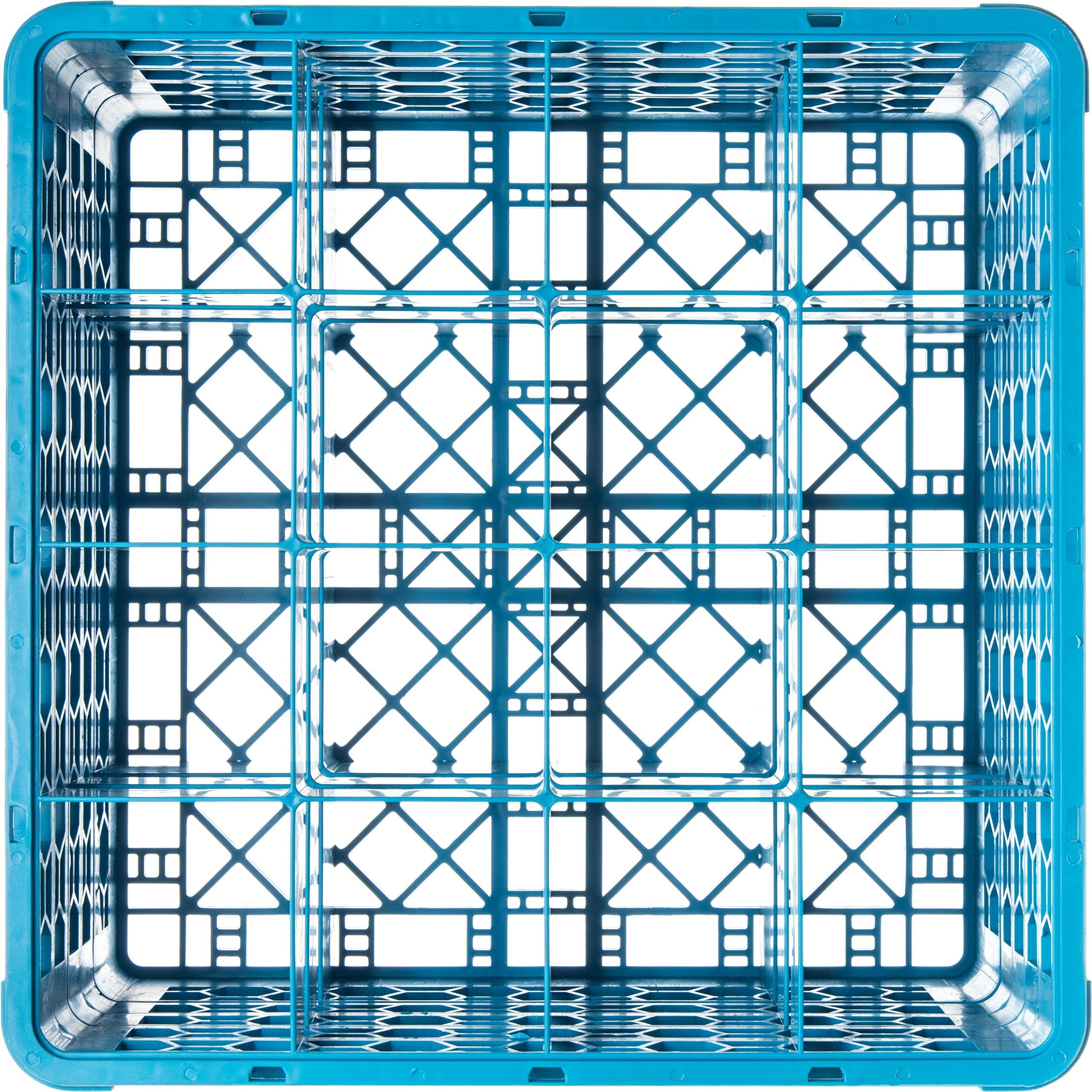 Carlisle Foodservice Products Opticlean Glass Rack 16 Compartments With 4 Extenders For Kitchens And Restaurants, Plastic, 19.87