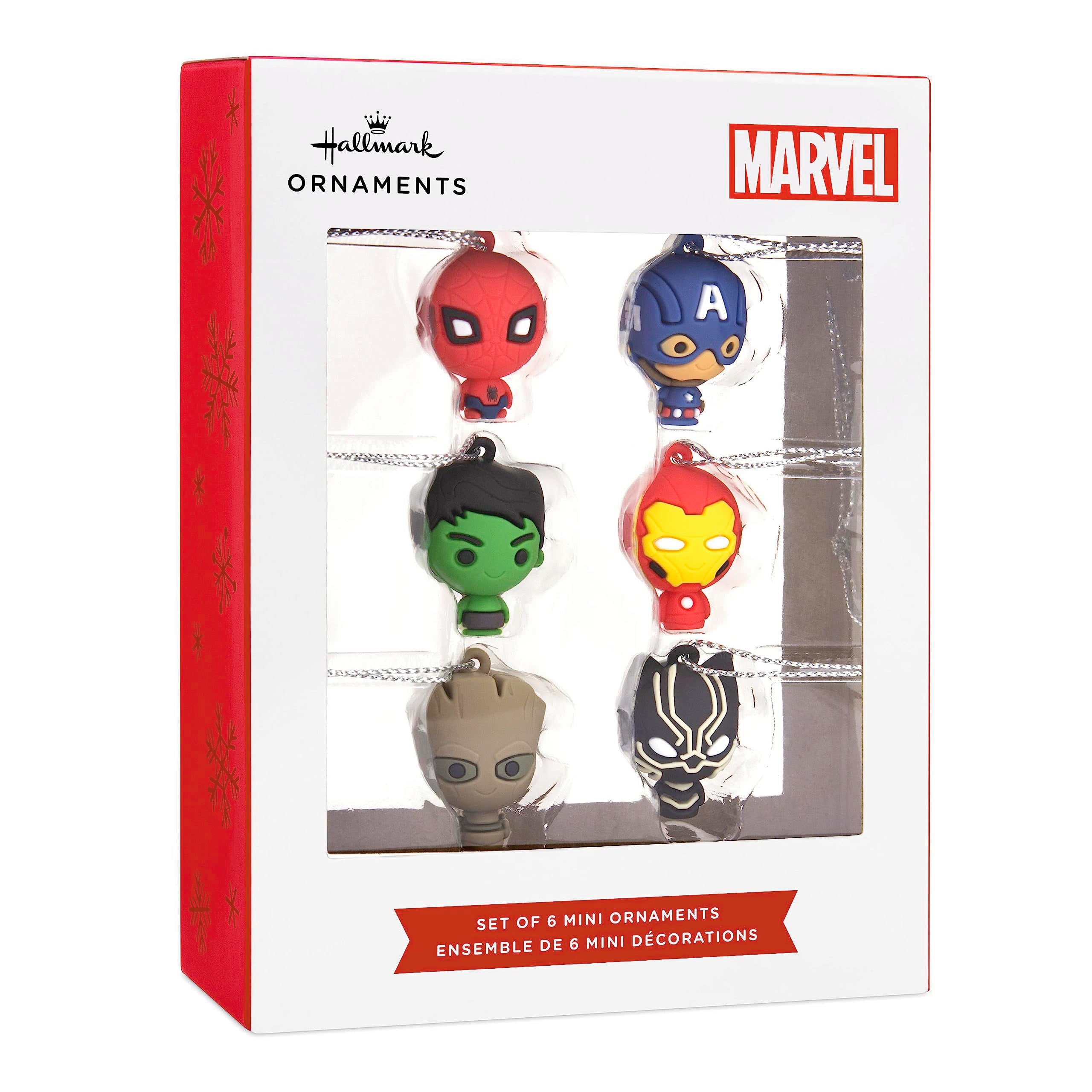 Hallmark Marvel Super Heroes Mini Christmas Ornaments, Shatterproof, Set of 6