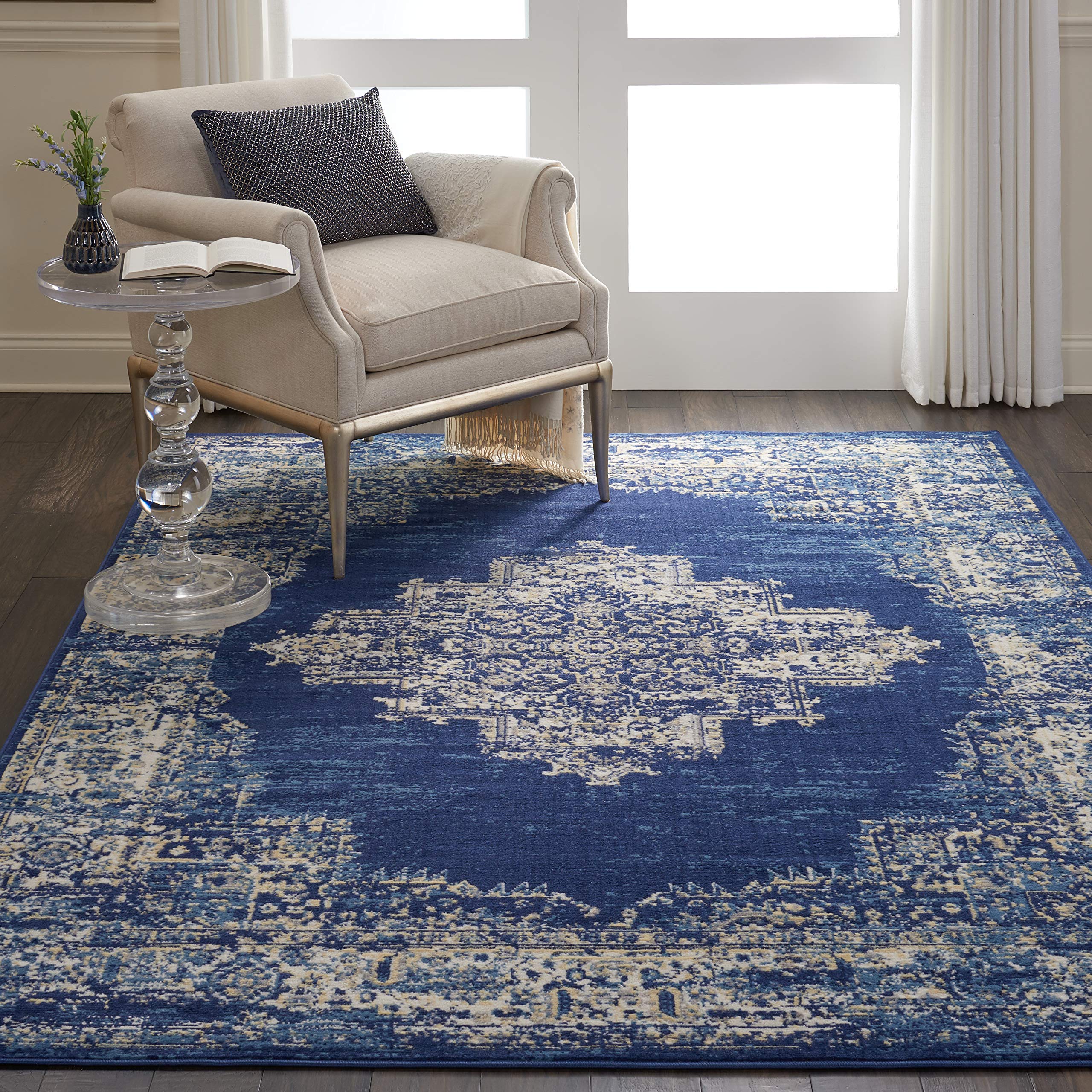 Nourison Home Grafix GRF14, 6 x 9, Navy Blue