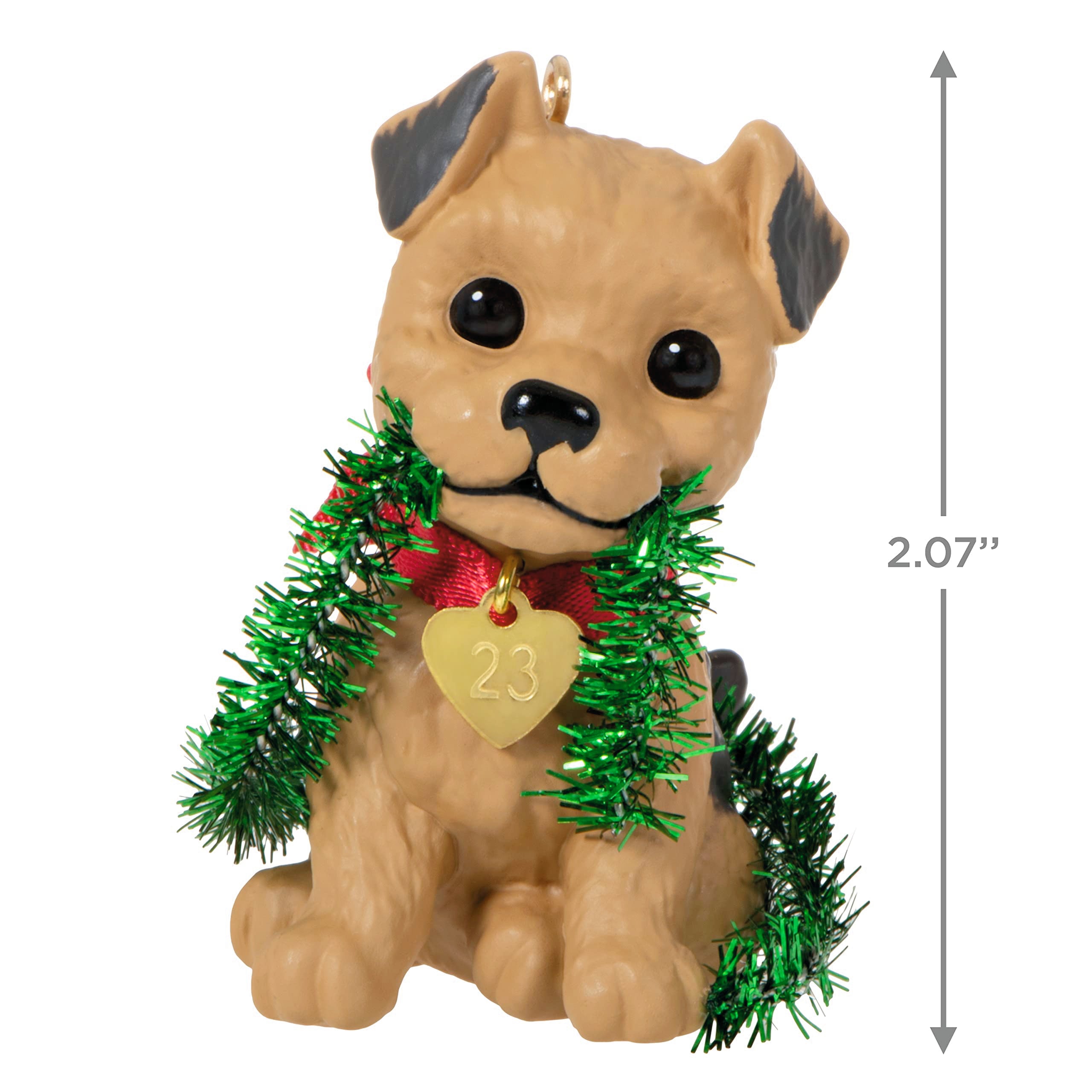 Hallmark Keepsake Puppy Love Terrier Ornament 2023, Plastic Dog Gift, Model 1599QXR8177