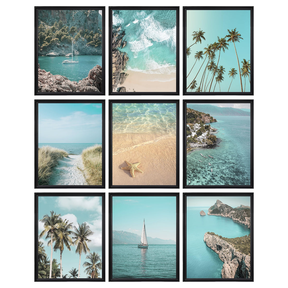 97 Decor Coastal Wall Art Decor - Coastal Posters Beach Pictures, Ocean Beach Prints Wall Art, Summer Tropical Artwork Coastal,