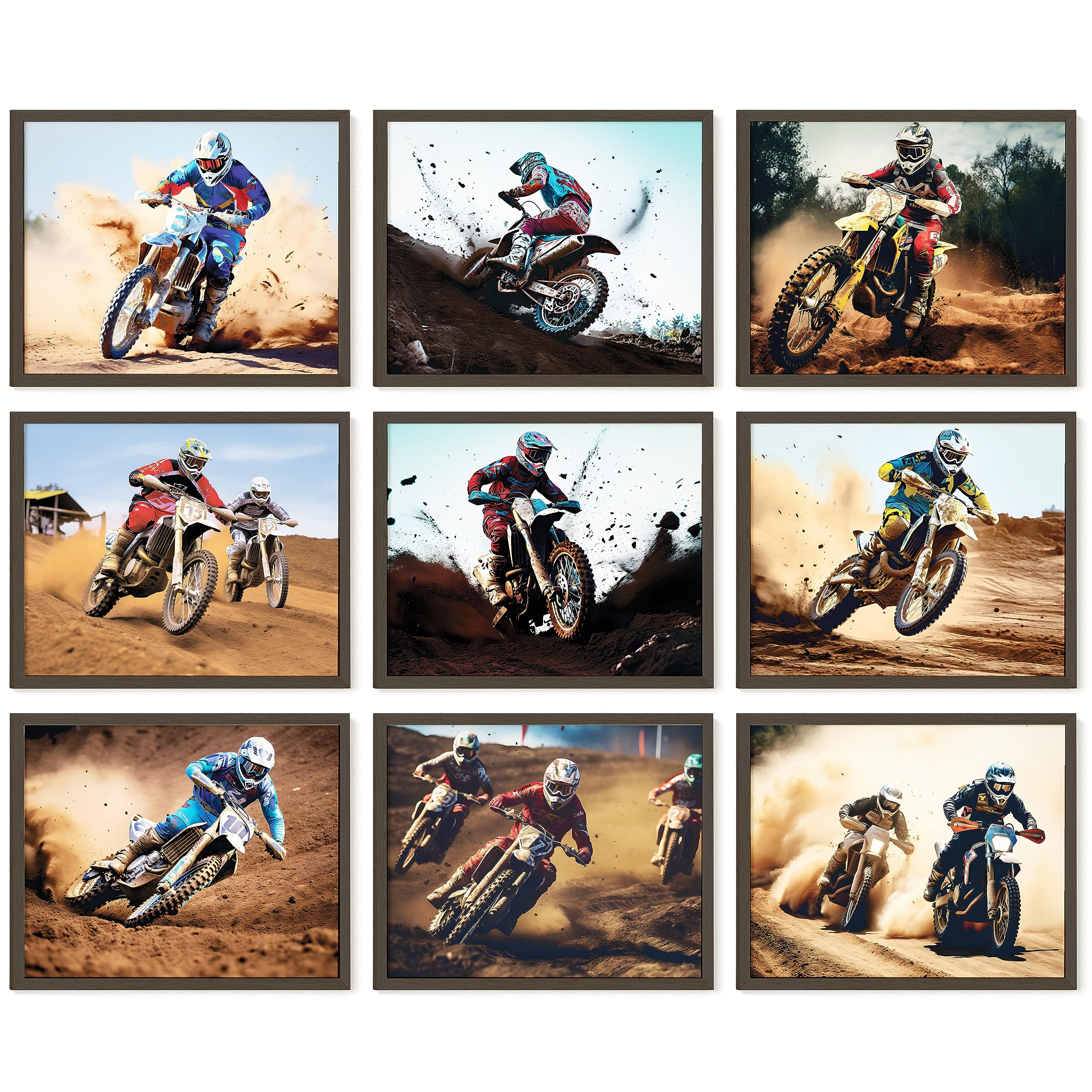 97 Decor Motocross Posters Wall Art Print - Dirtbike Decor For Boys Motocross Bedroom Picture Photo, Cool Motocross Room Decorat