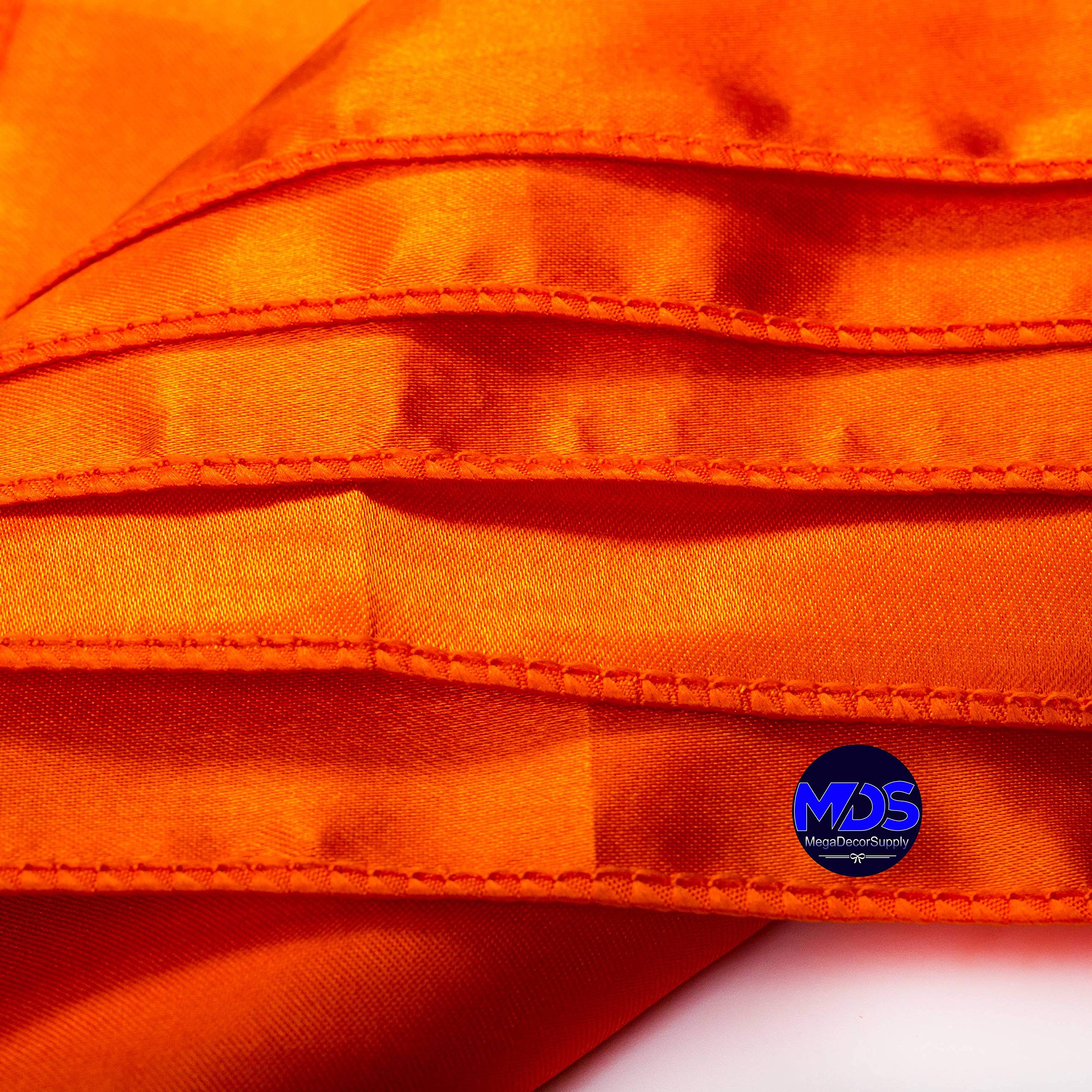 Mds Pack Of 50 Wedding Satin 12''X 12'' Square Dinner Napkin Or Handkerchief For Wedding Banquet Decoration - Orange