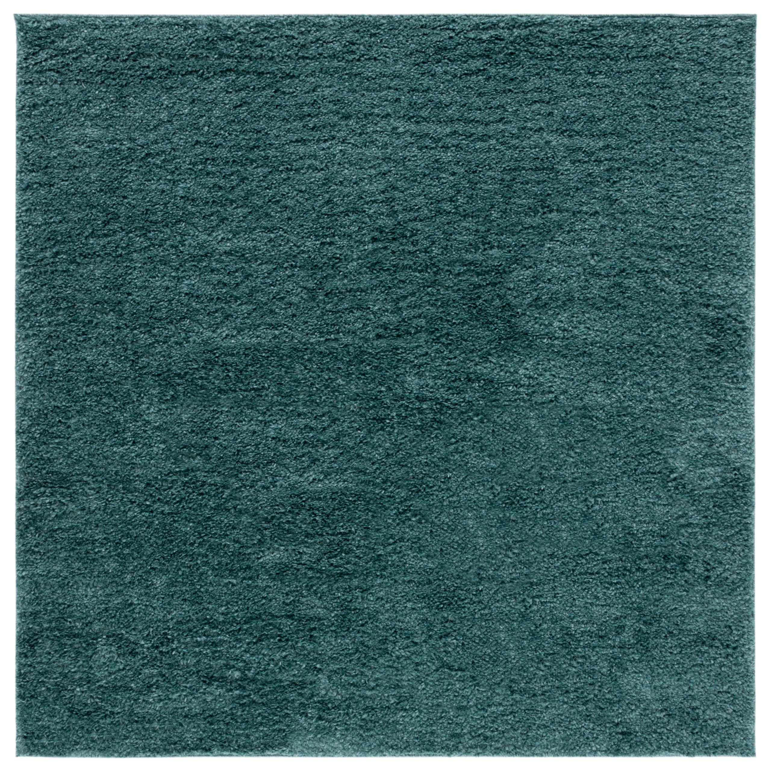 SAFAVIEH August Shag Collection Area Rug - 67 Round, Green, Solid Design, Plush 1.2-inch Thick, Non-Shedding, Ideal for High Tr