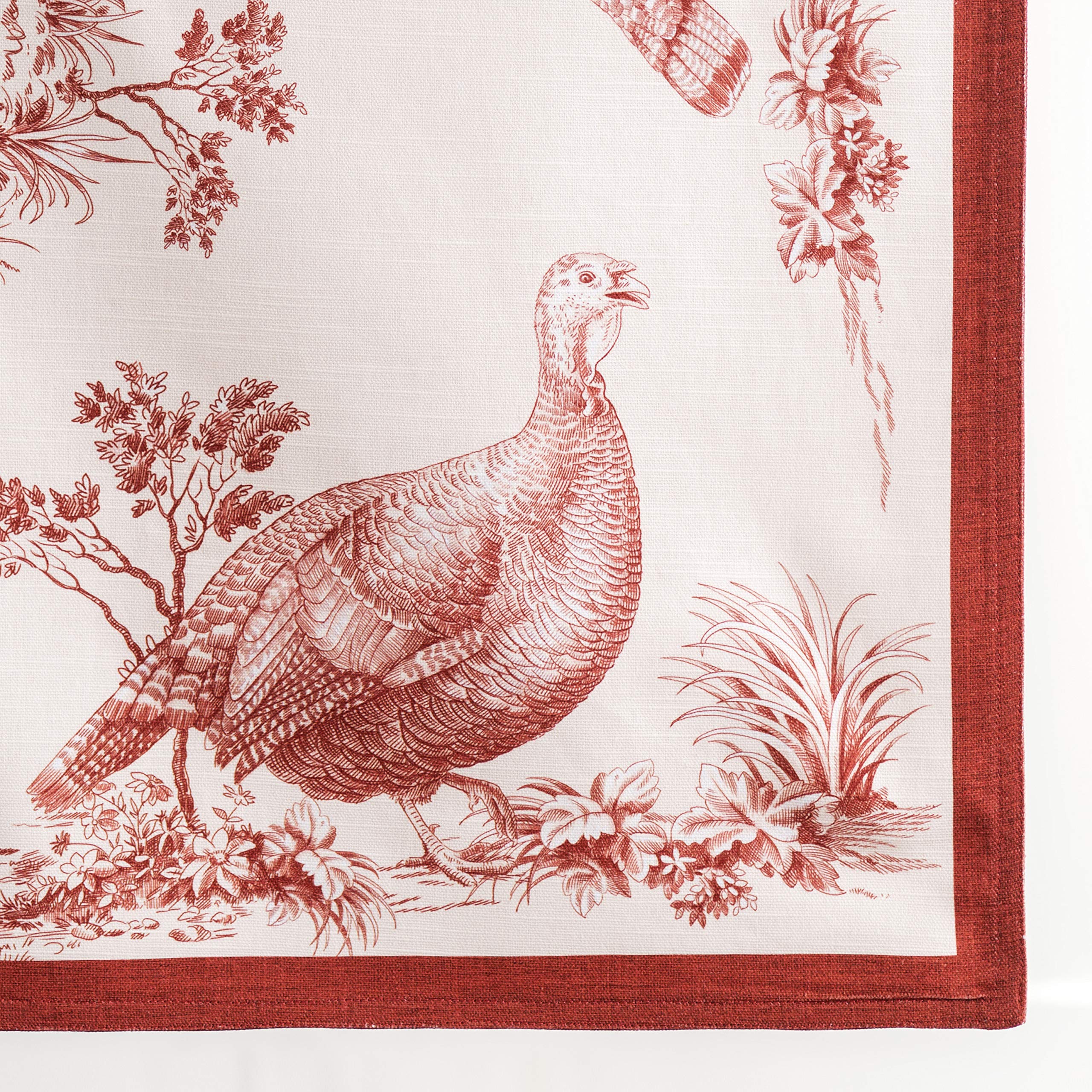 Maison D' Hermine Tablerunner 100% Cotton Table Runner Decorative Table Covers, Dining, Home, Buffet, Holy Jouy - Red (Double La