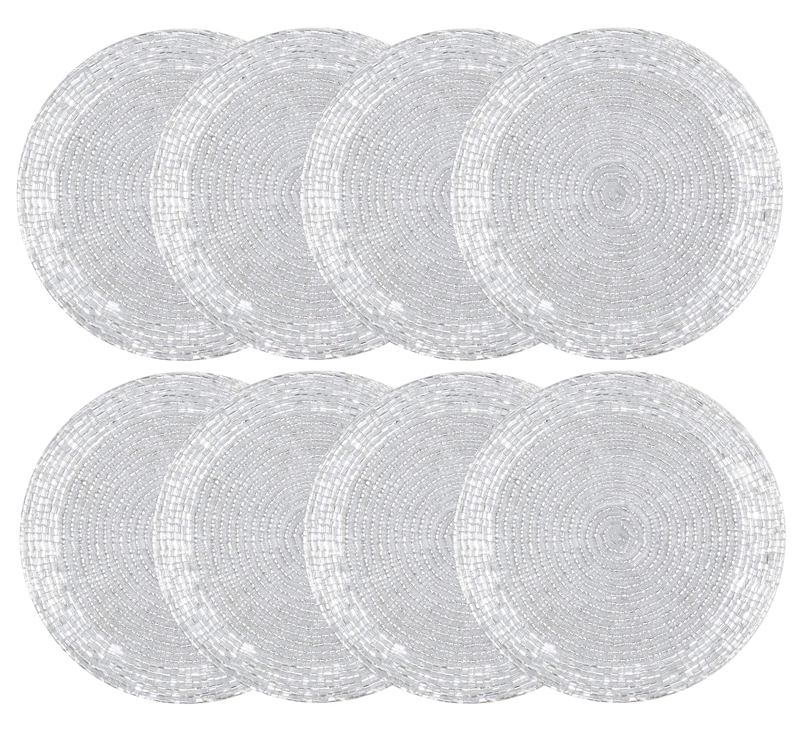 Cotton Craft Glitz Handmade Beaded Bar Drink Tabletop Protection Coasters - Set Of 8 - Halloween Harvest Autumn Fall Thanksgivin