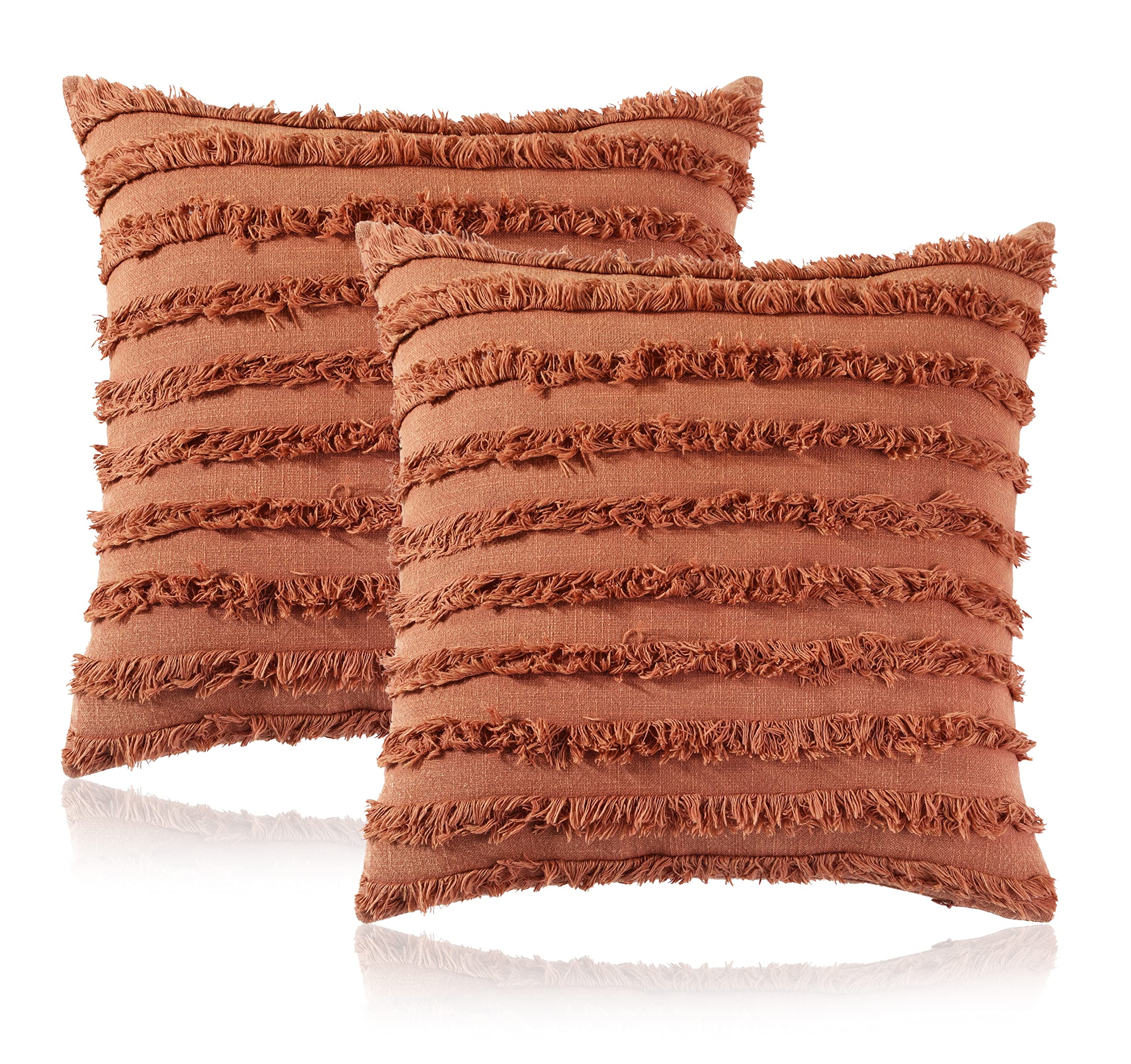 Mosey Cushion Cover 22 Inch X 22 Inch Set Of 2 | Boho Cushion Cover 22X22 Inches Brown