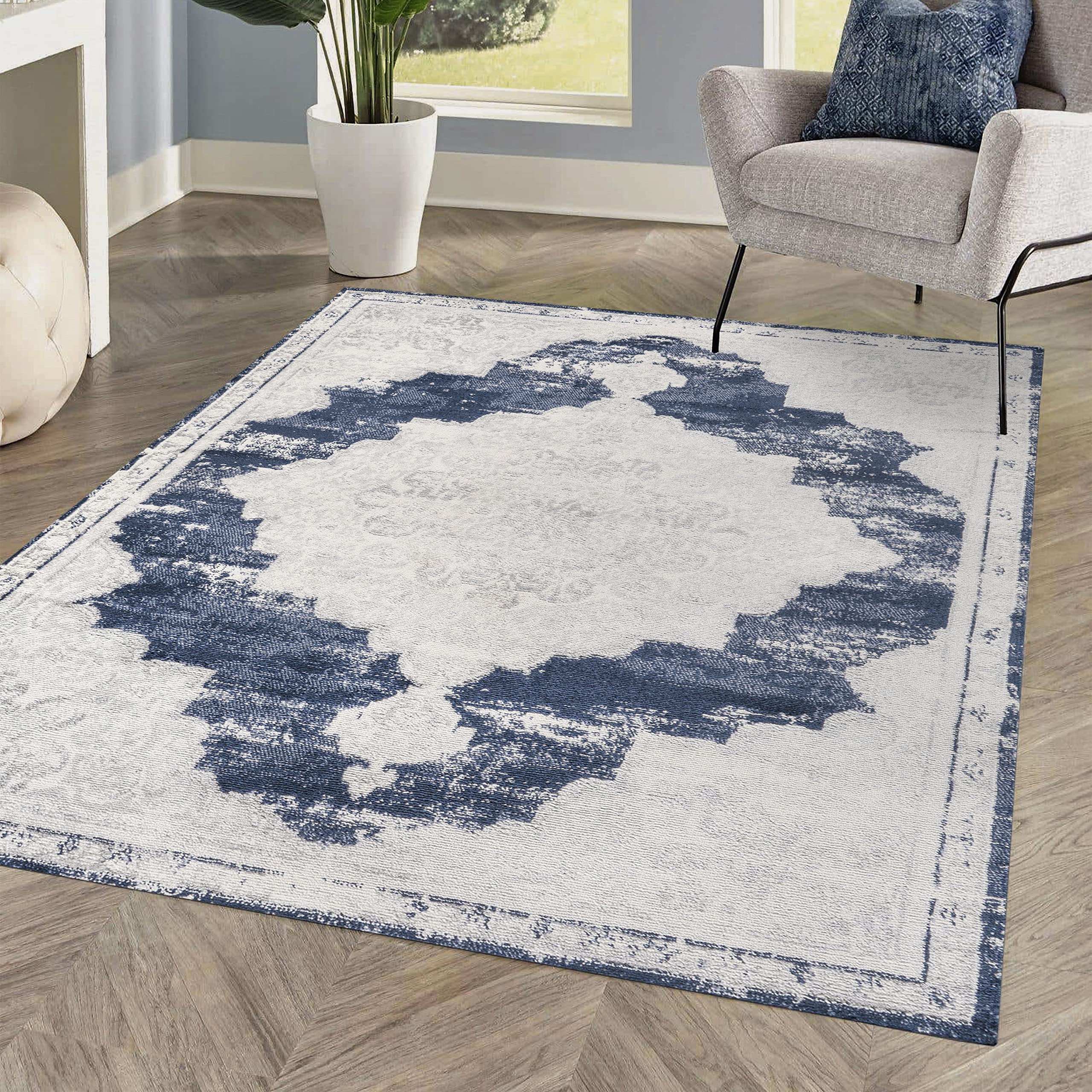 JONATHAN Y MDP400B-4 Alhambra Ornate Medallion Modern Indoor Area-Rug Vintage Bohemian Easy-Cleaning Bedroom Kitchen Living Room