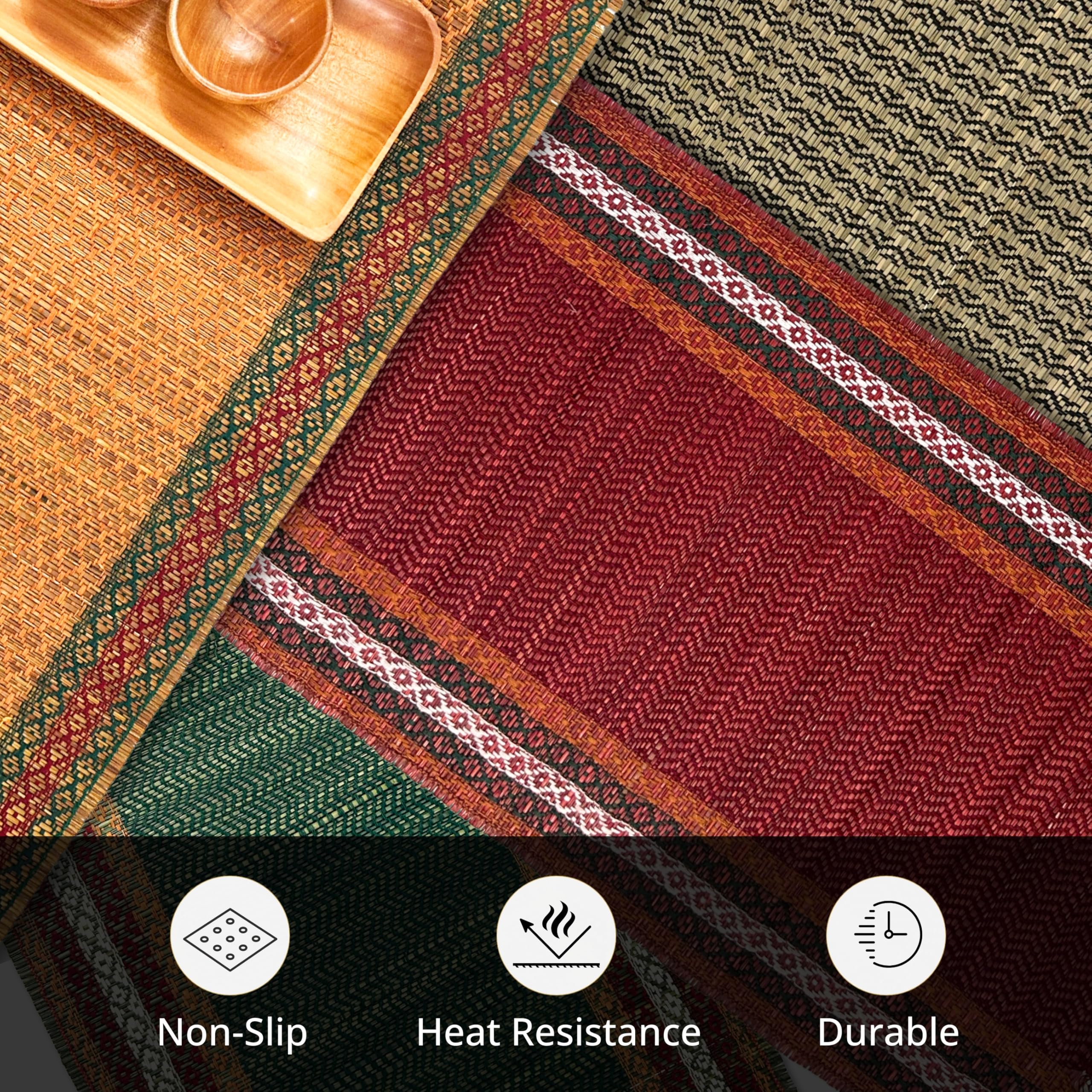 Peepul Tree Handmade Dining Table Runner | Sustainable Elegance Handcrafted From Eastern IndiaS Indigenous Grass | Non-Slippery