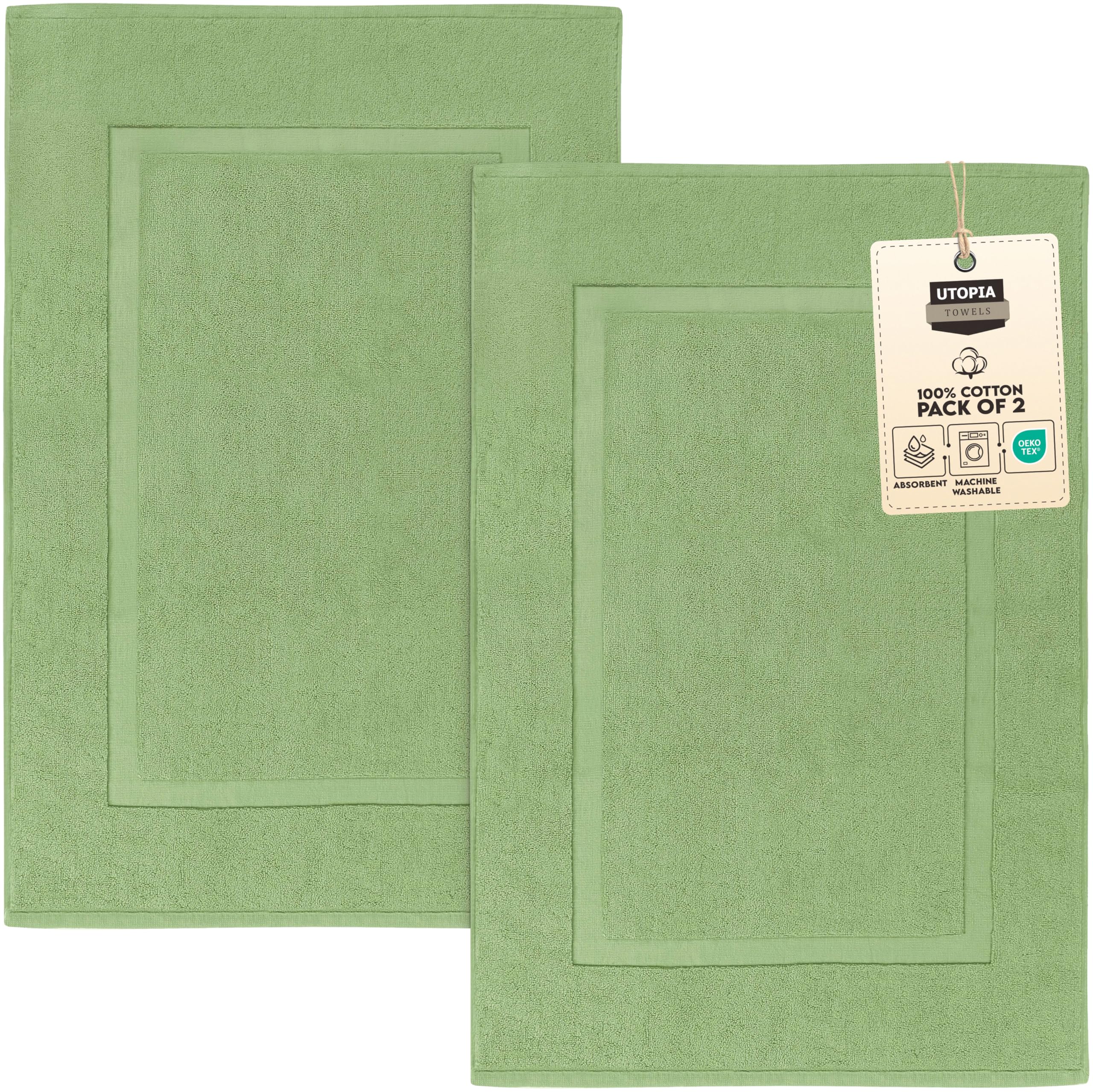 Utopia Towels Cotton Banded Rug, Bath Mats, Not A Bathroom Rug], 21X34 Inches, 100% Ring Spun Cotton - Highly Absorbent And Mach