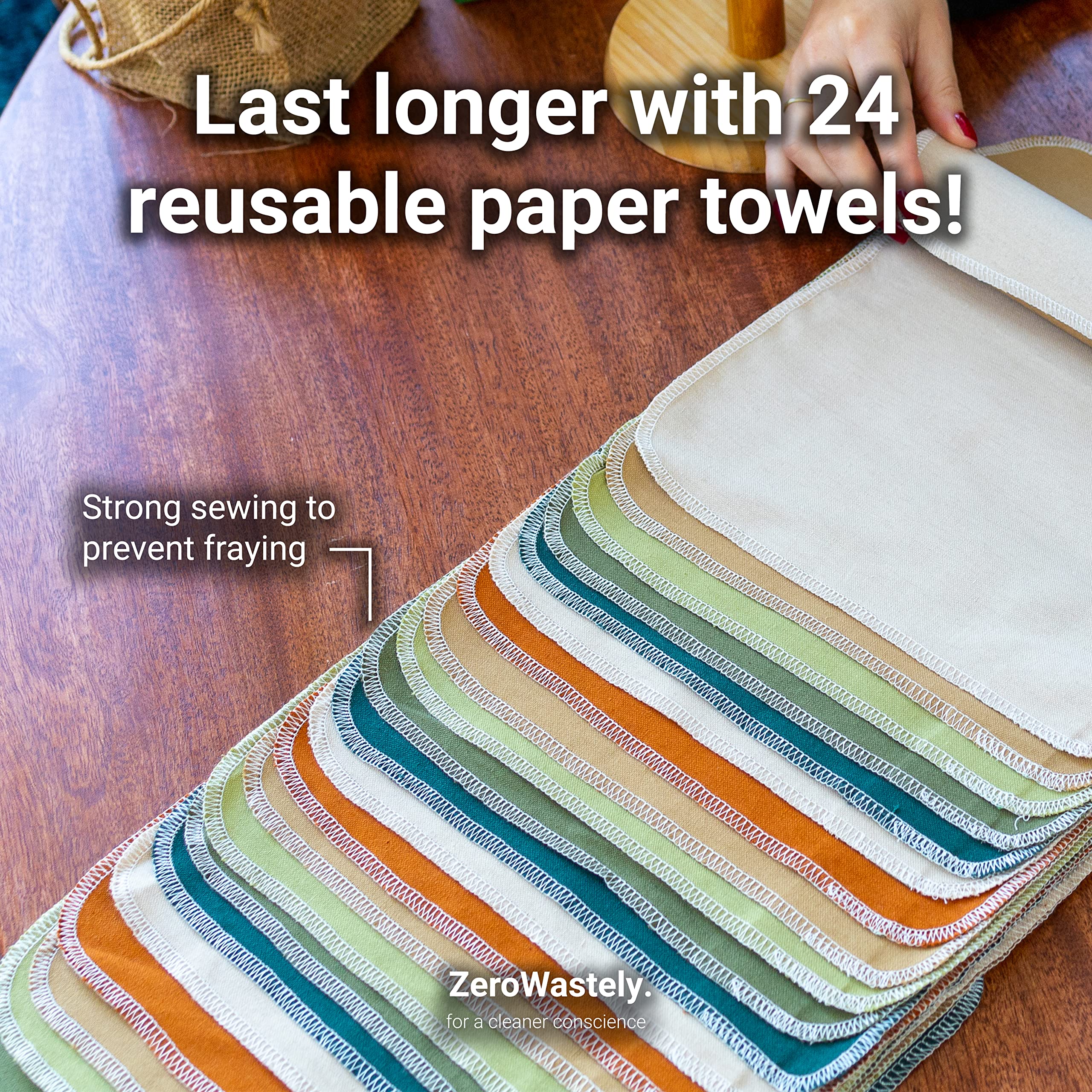 ZeroWastely 24 Reusable Paper Towels - 100% Cotton, Jungle Edition, Washable, Eco-Friendly Dish Towels, Pack of 1