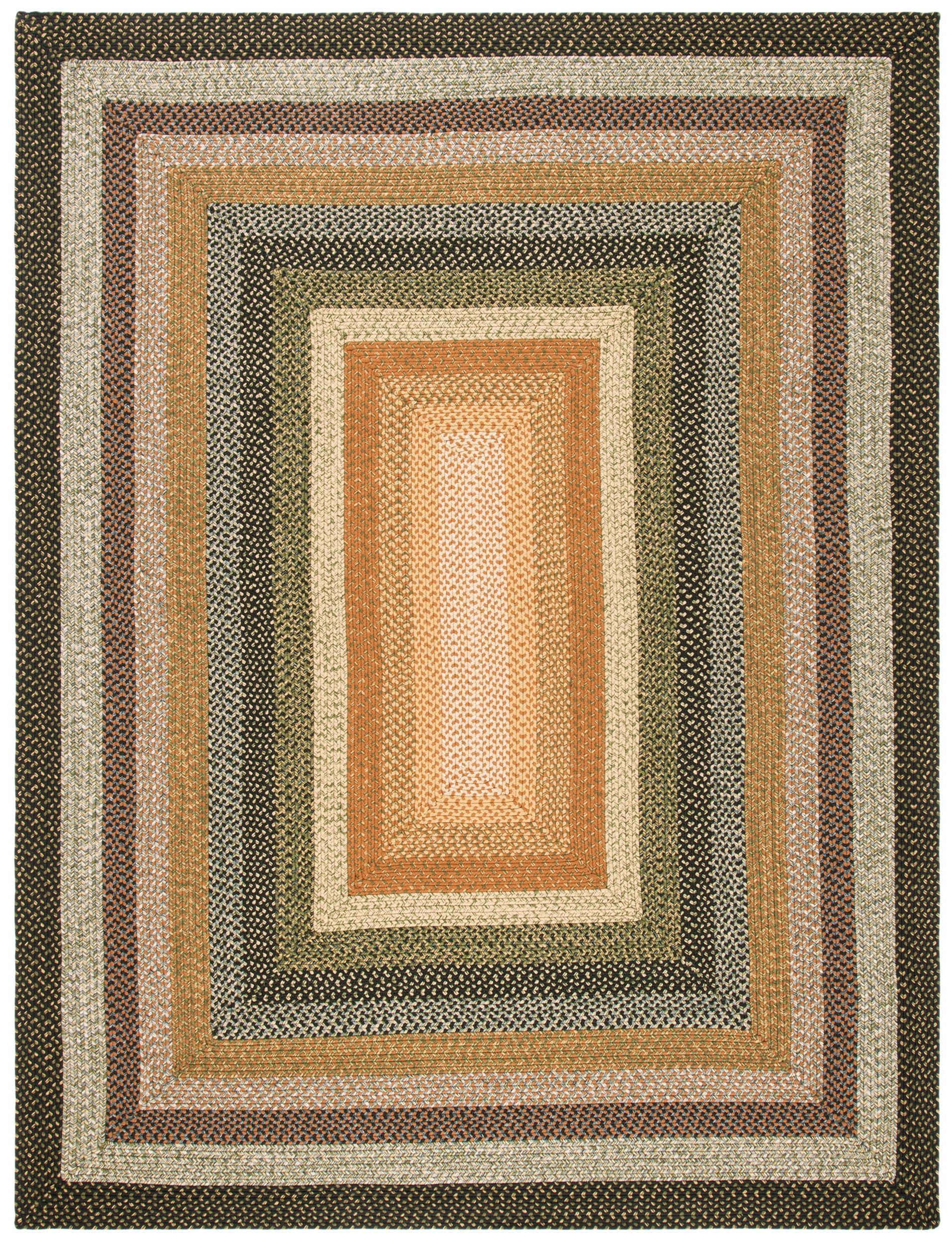 SAFAVIEH Braided Collection Area Rug - 6 x 8, Multi, Geometric Design, Machine Washable Indoor/Outdoor & Washable-Ideal for Pa