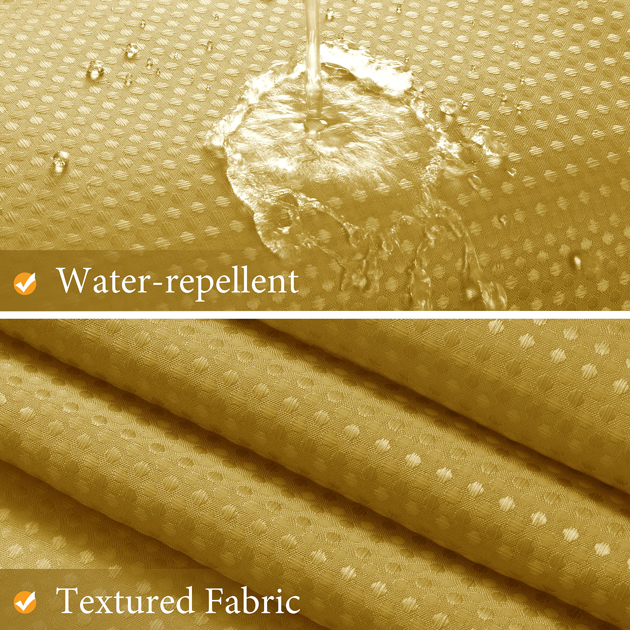 Sunflower Yellow Shower Curtains For Bathroom Set With Hooks Ombre Waffle Textured Water Resistant Polyester Fabric Shower Curta